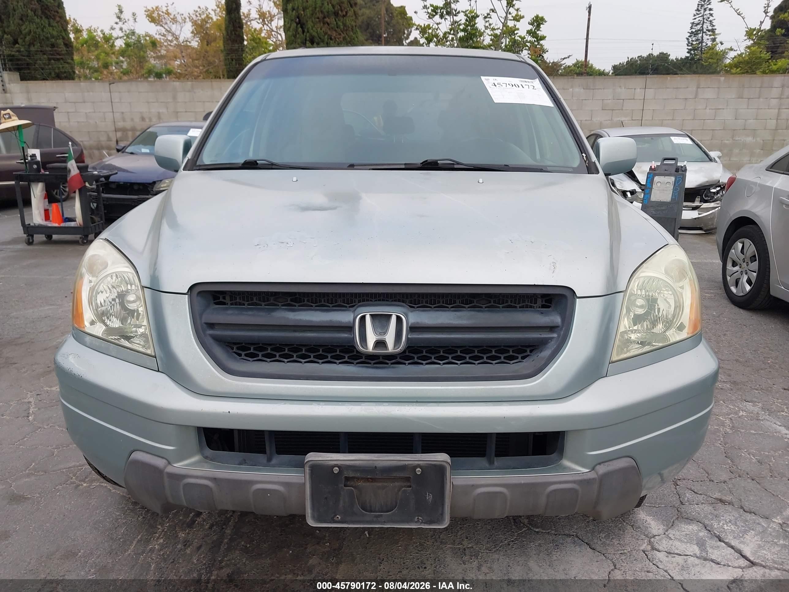 2003 Honda Pilot Ex-l Light Blue vin: 2HKYF18563H537695