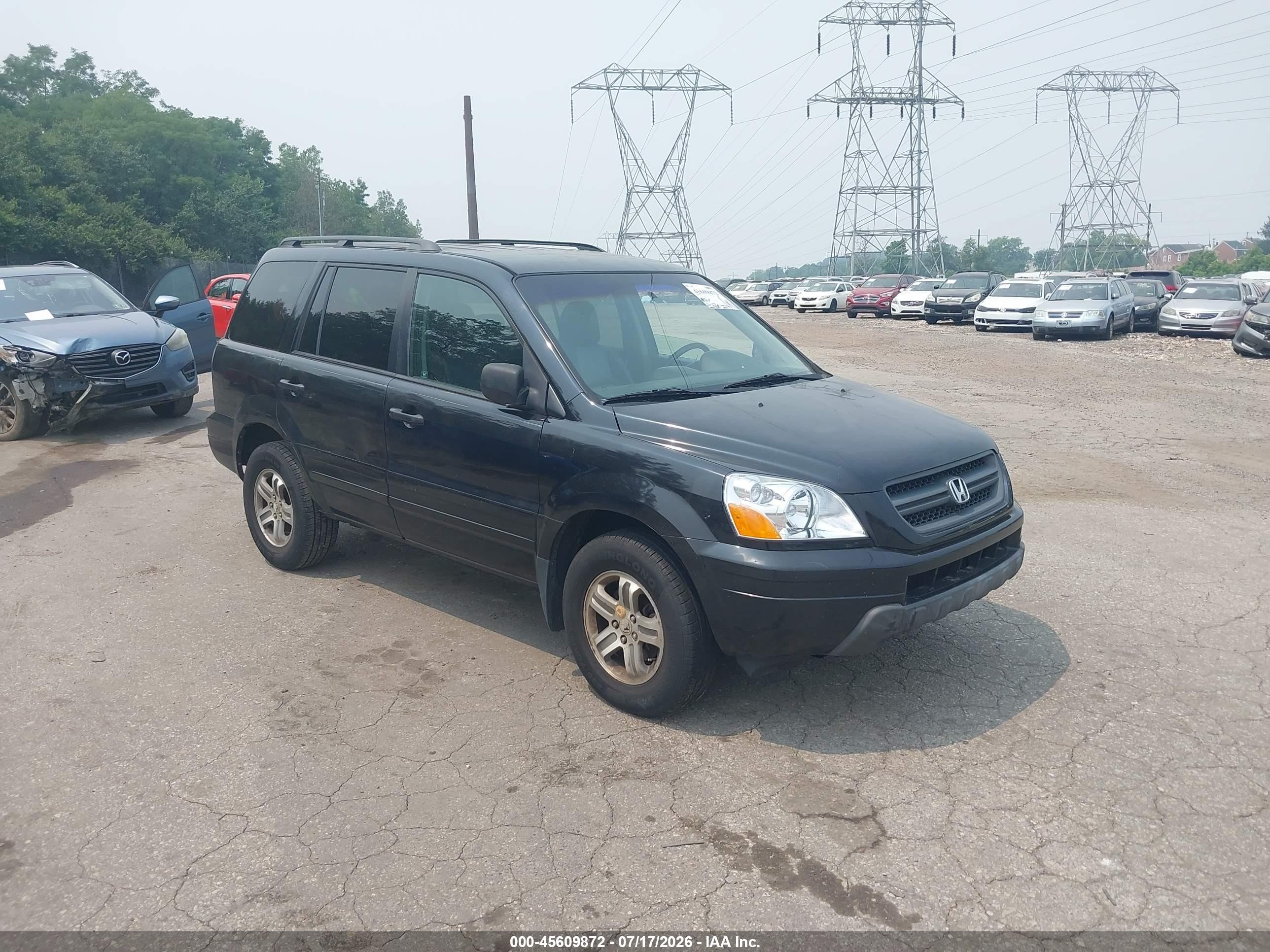 2003 Honda Pilot Ex-l Black vin: 2HKYF18563H556988