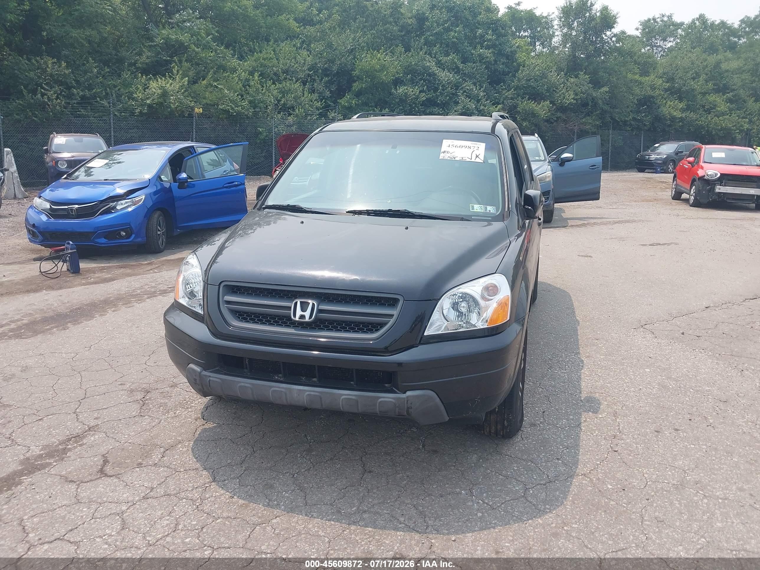 2003 Honda Pilot Ex-l Black vin: 2HKYF18563H556988