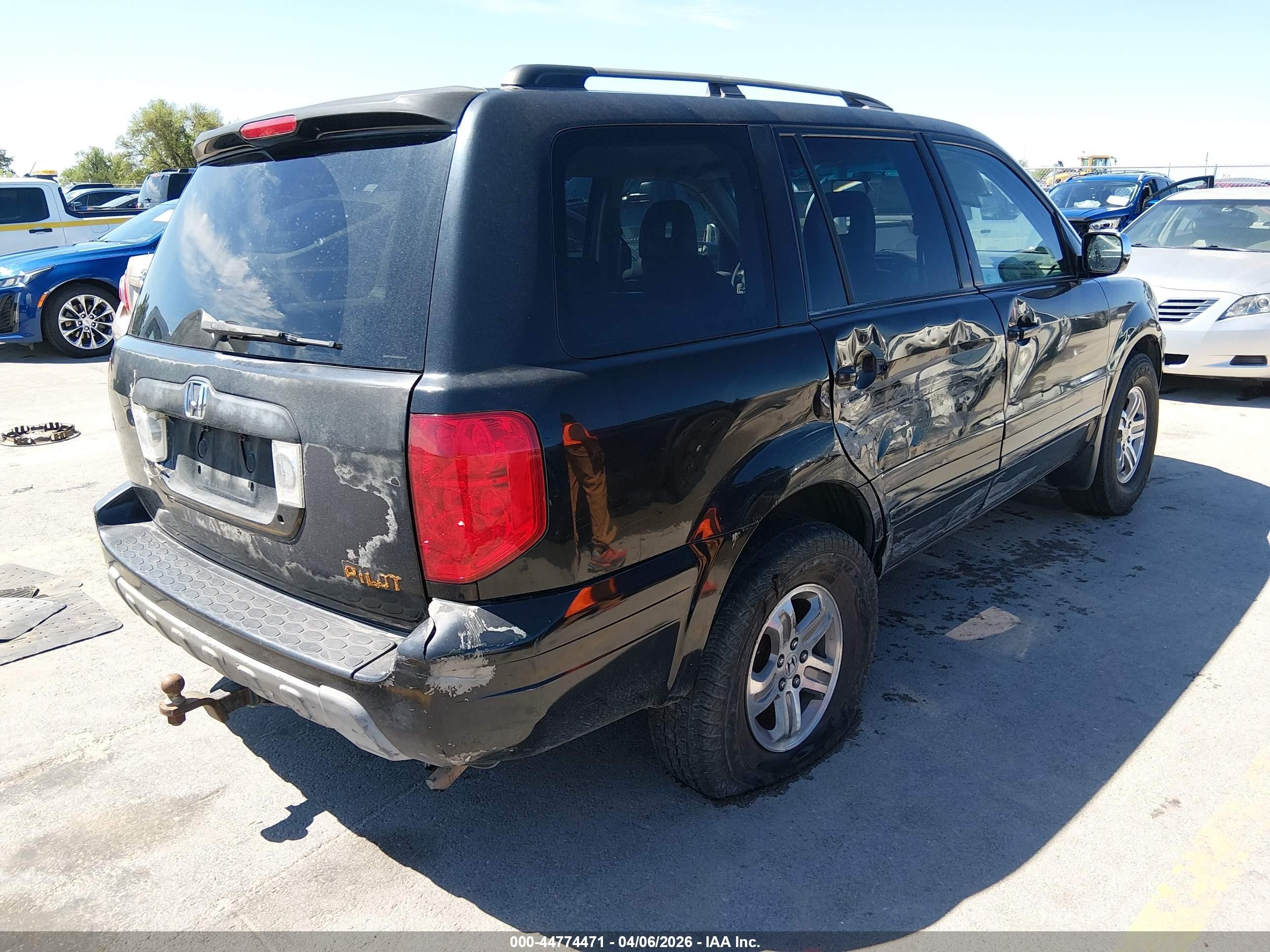 2003 Honda Pilot Ex-l Black vin: 2HKYF18563H558756