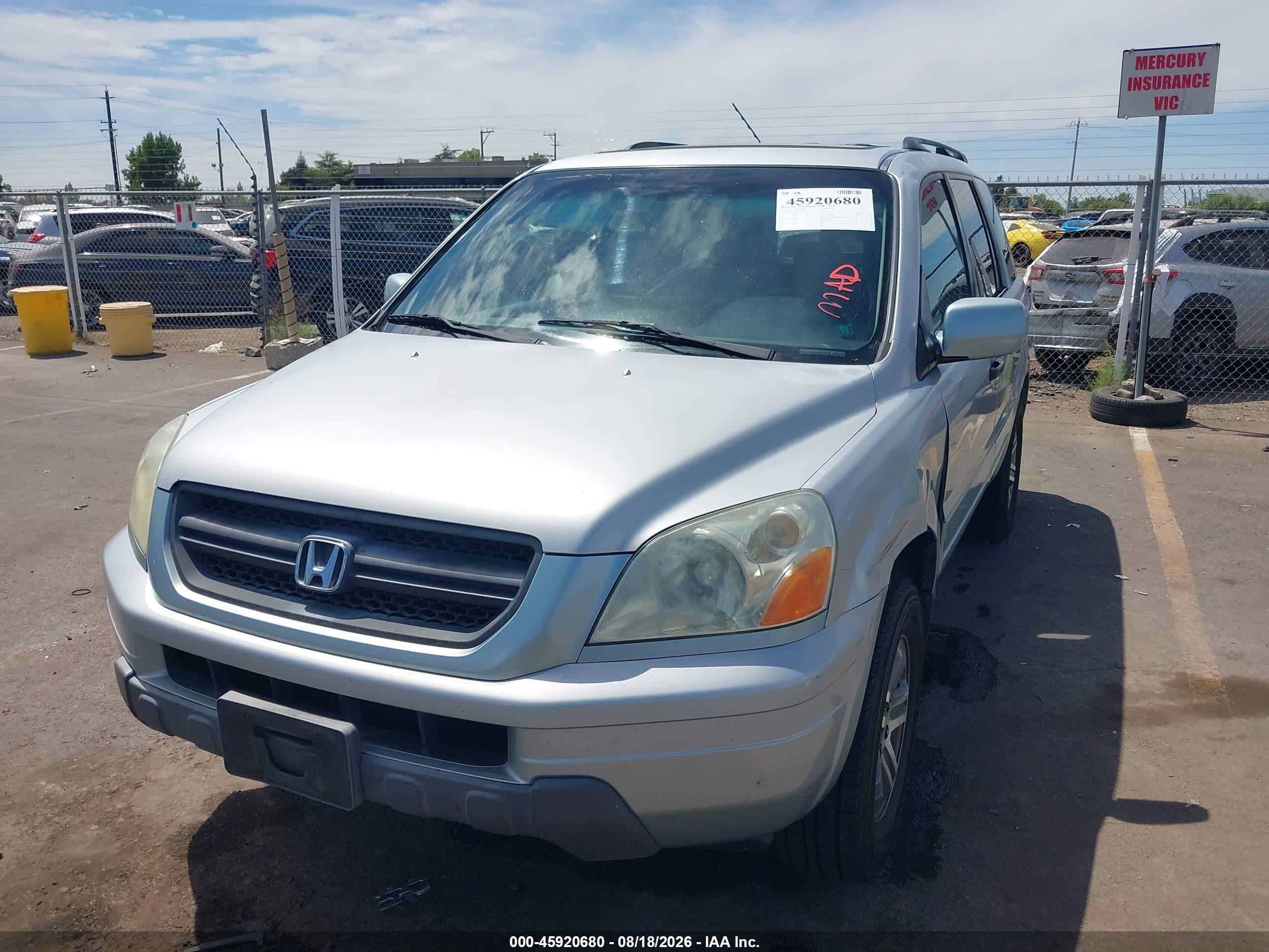 2003 Honda Pilot Ex-l Gray vin: 2HKYF18563H559860