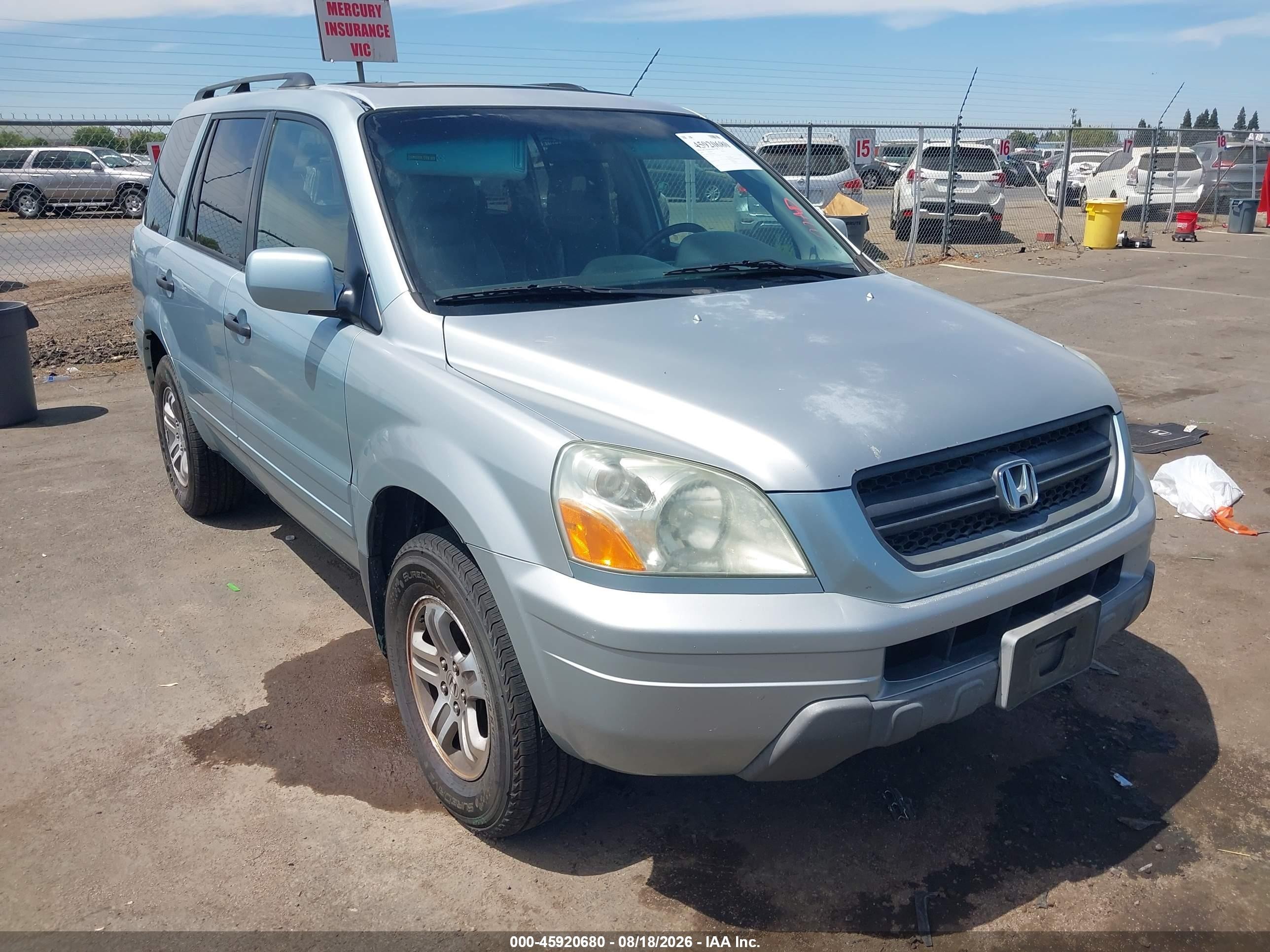 2003 Honda Pilot Ex-l Gray vin: 2HKYF18563H559860