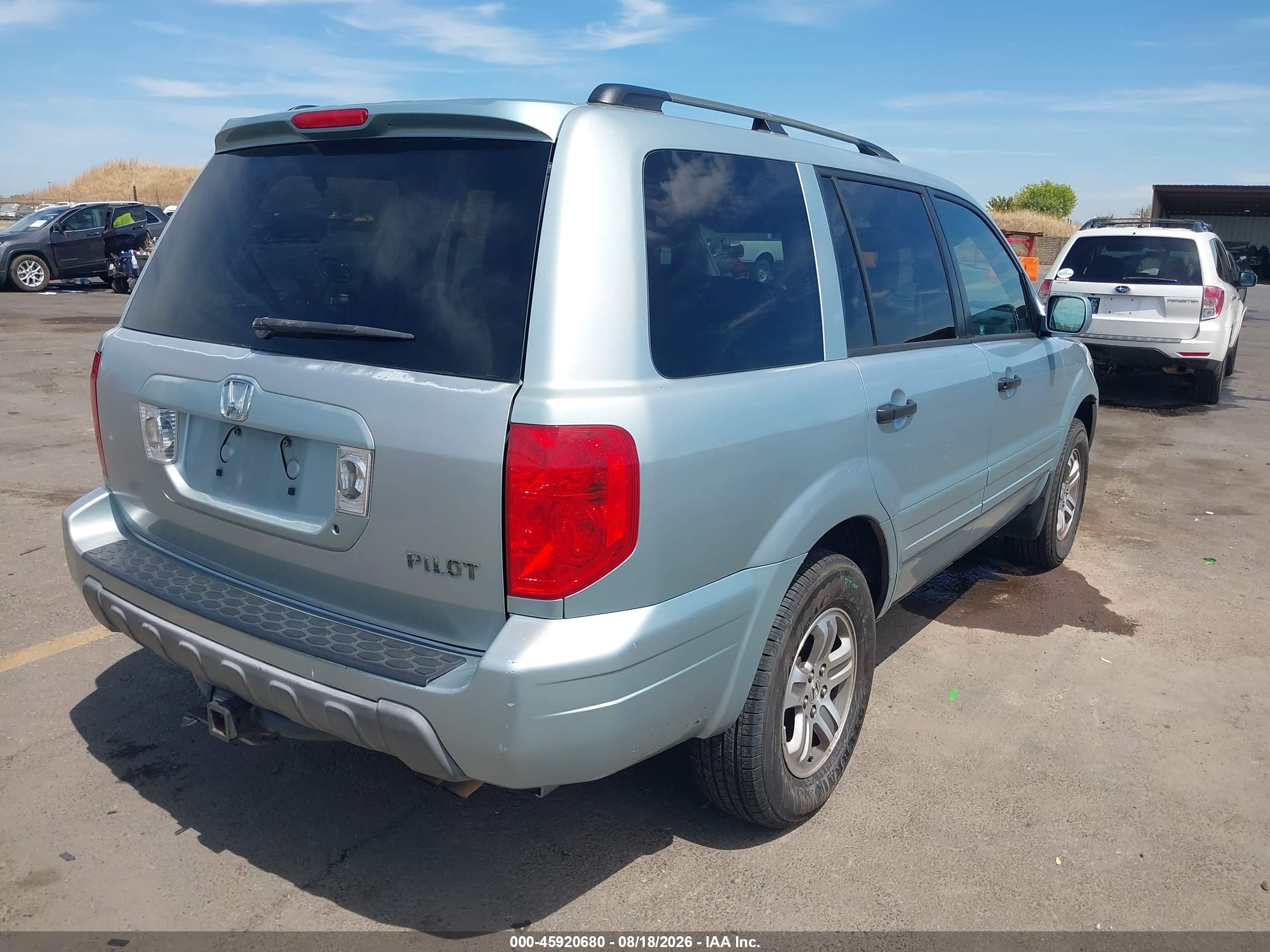 2003 Honda Pilot Ex-l Gray vin: 2HKYF18563H559860