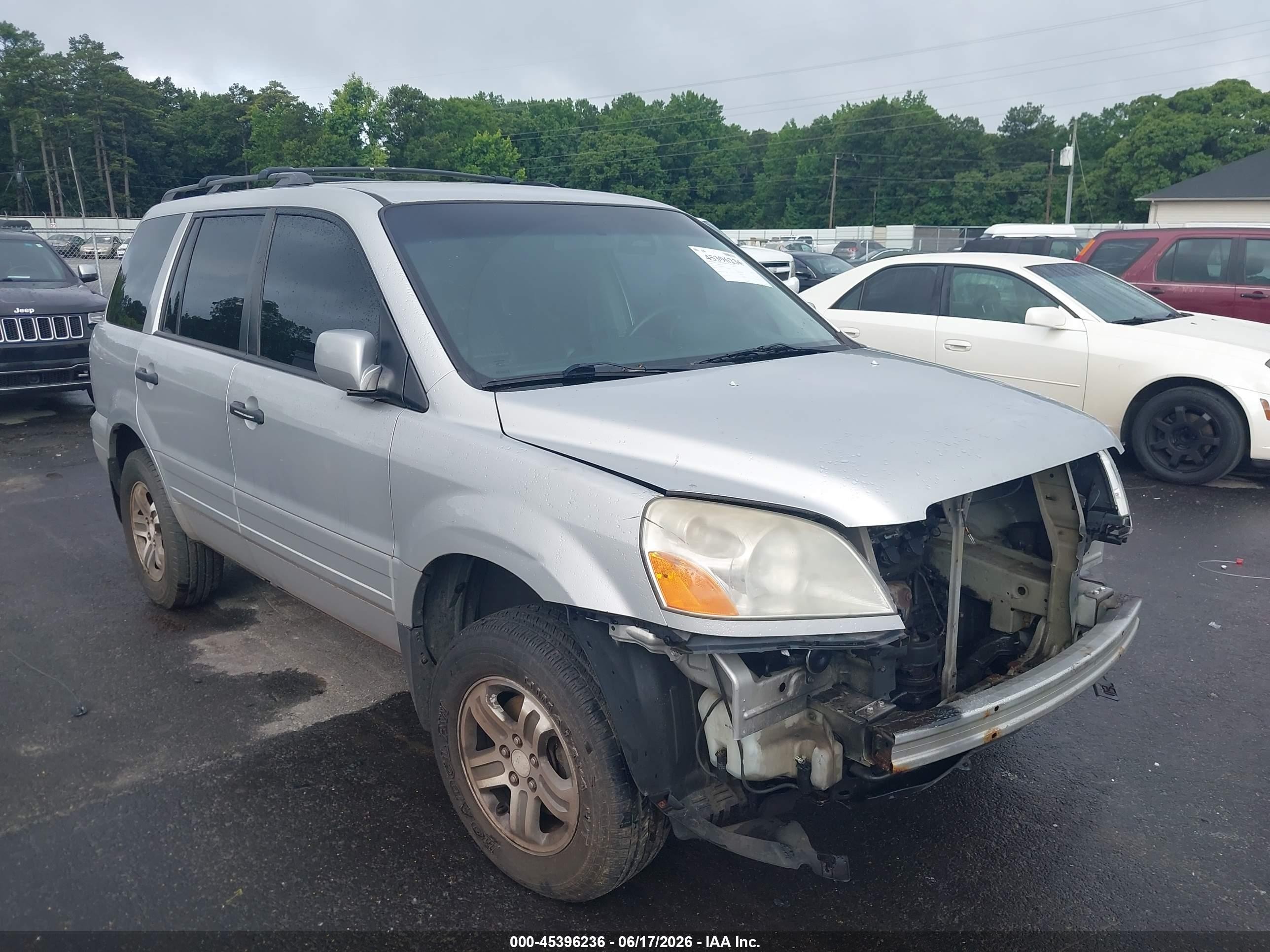2003 Honda Pilot Ex-l Silver vin: 2HKYF18563H598125