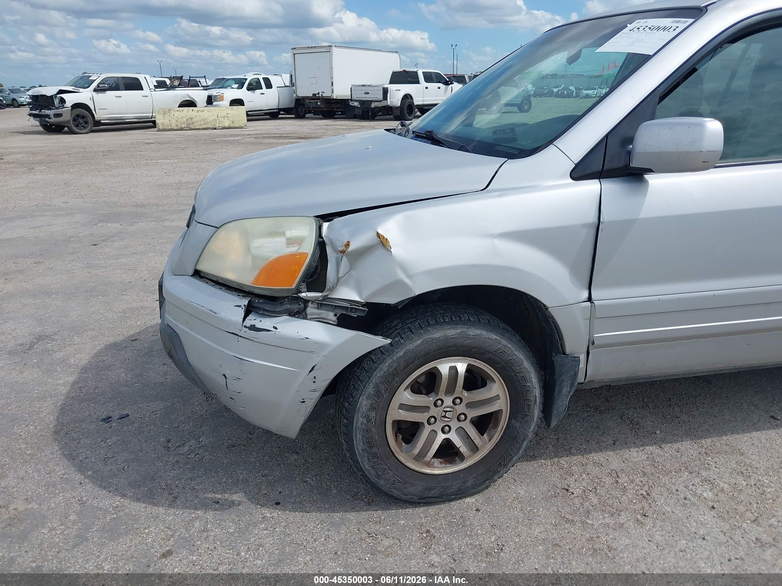 2004 Honda Pilot Ex-l Silver vin: 2HKYF18564H509946