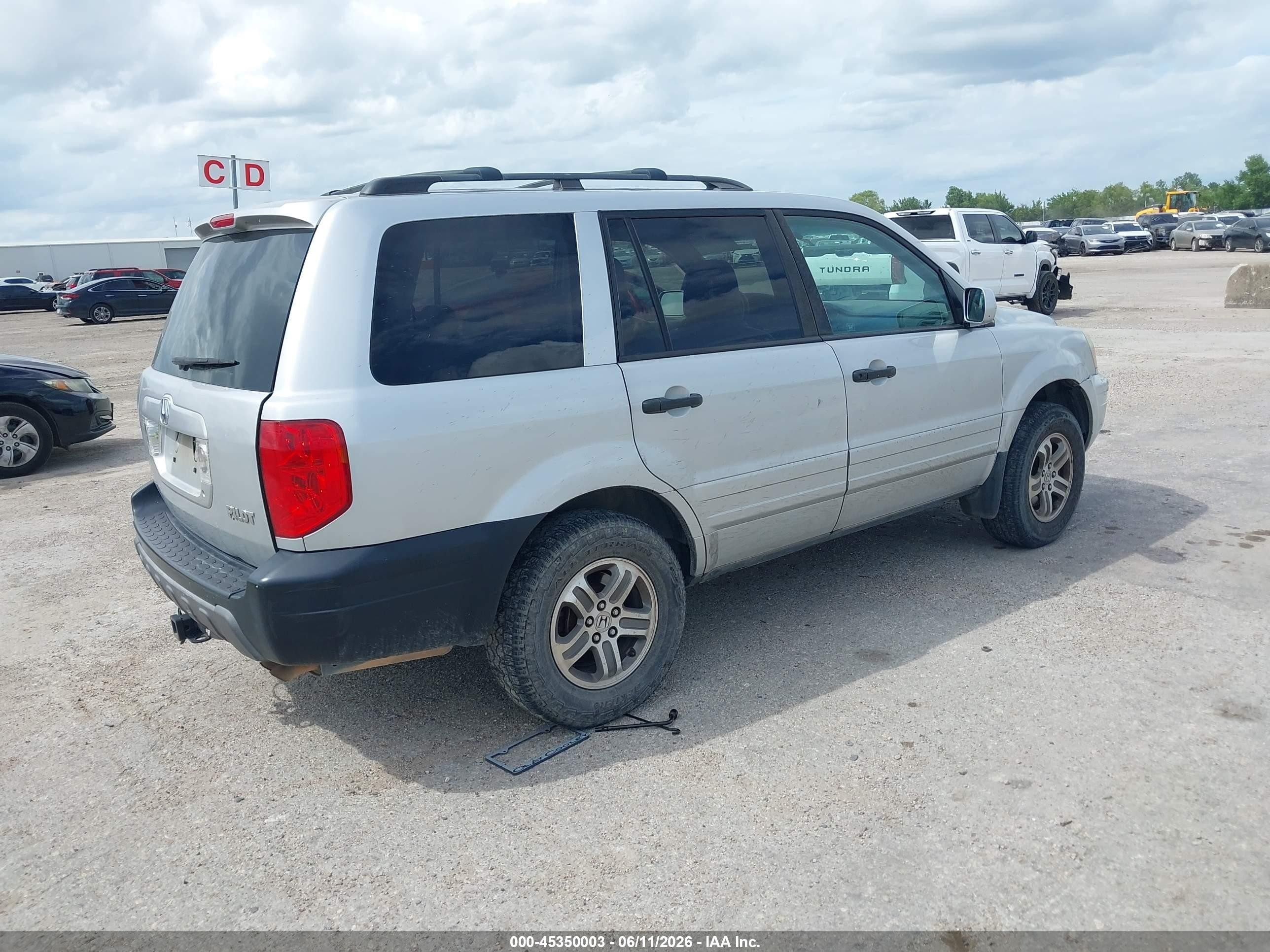 2004 Honda Pilot Ex-l Silver vin: 2HKYF18564H509946