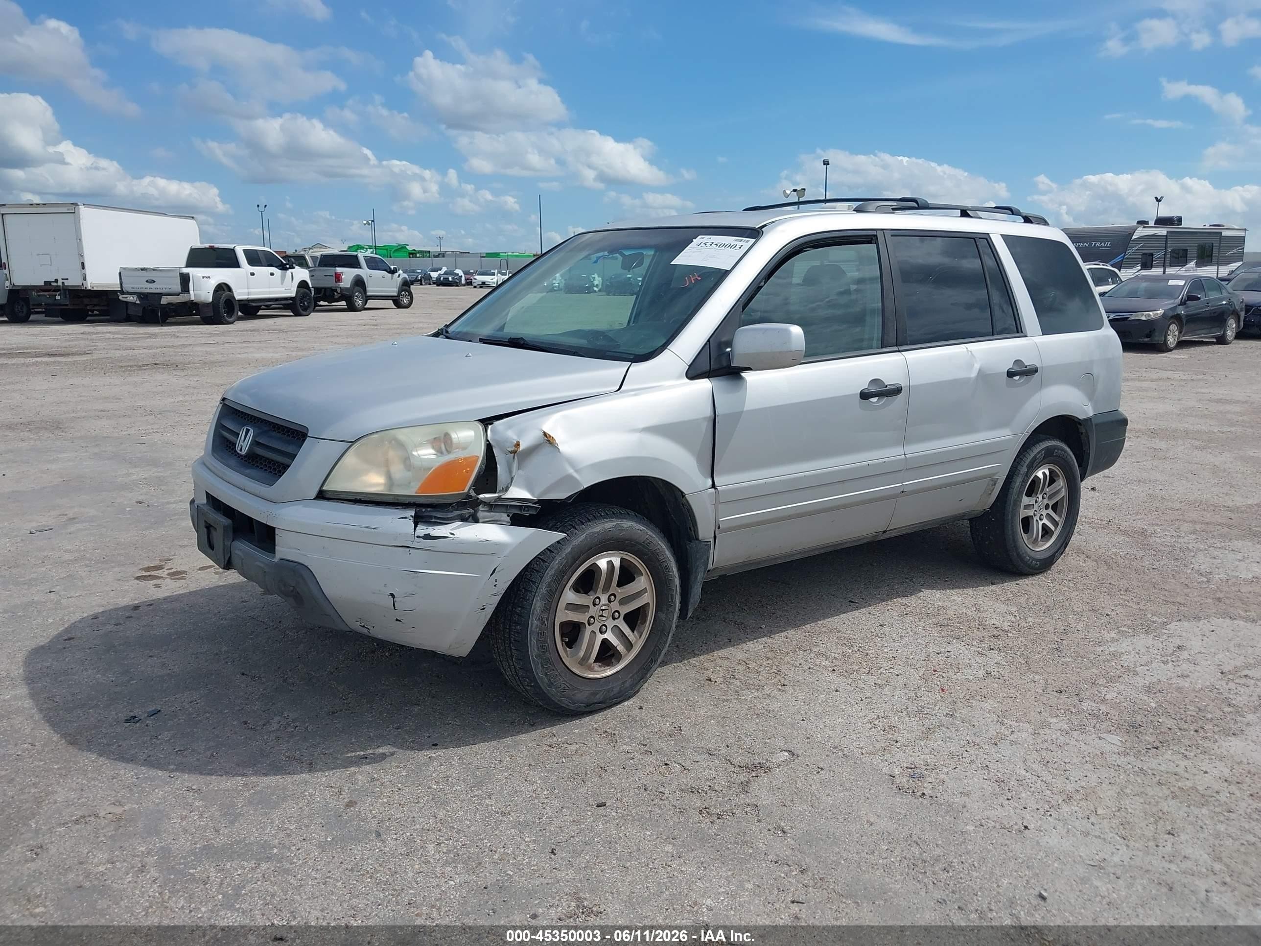 2004 Honda Pilot Ex-l Silver vin: 2HKYF18564H509946