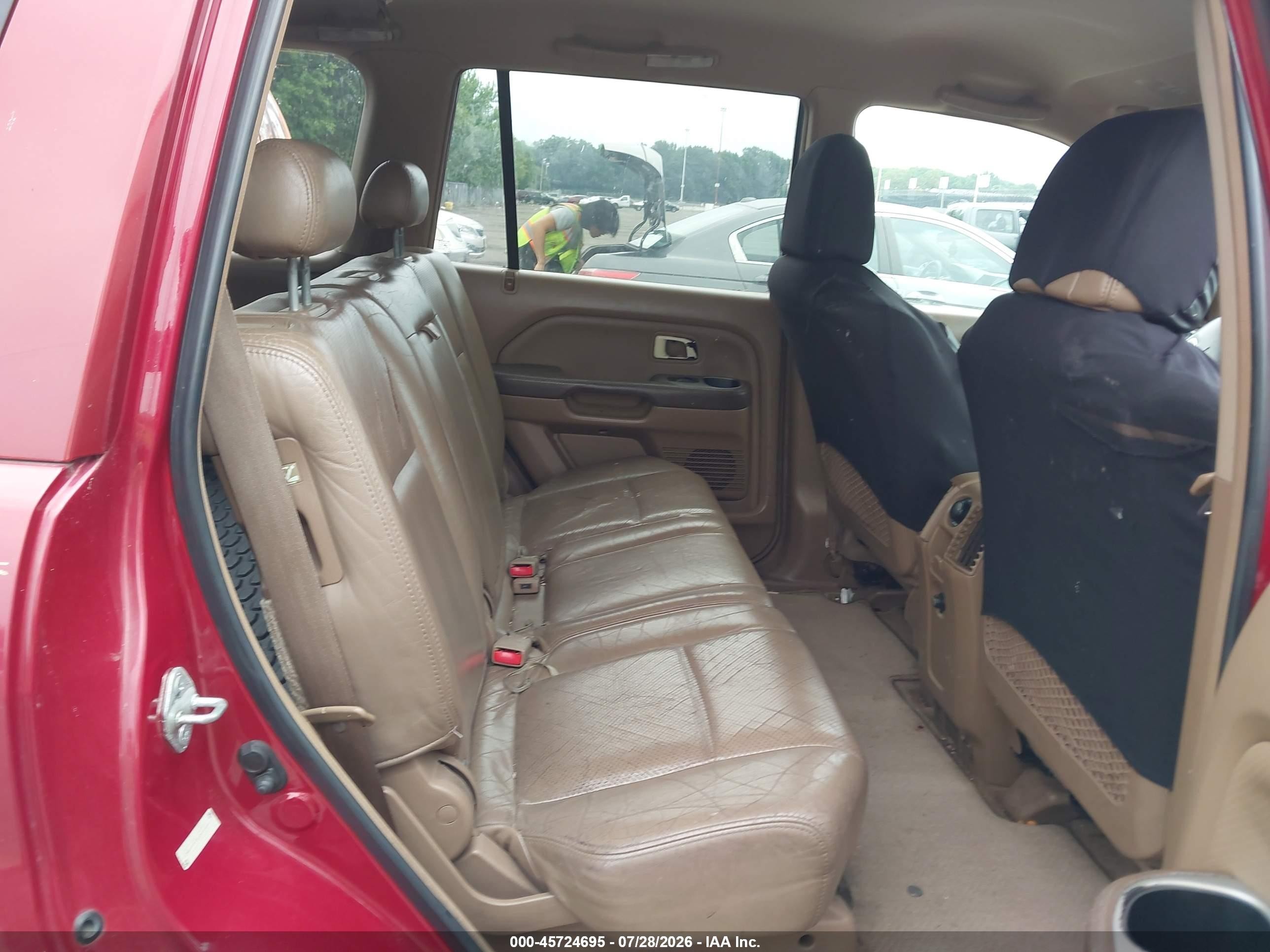 2004 Honda Pilot Ex-l Red vin: 2HKYF18564H518064