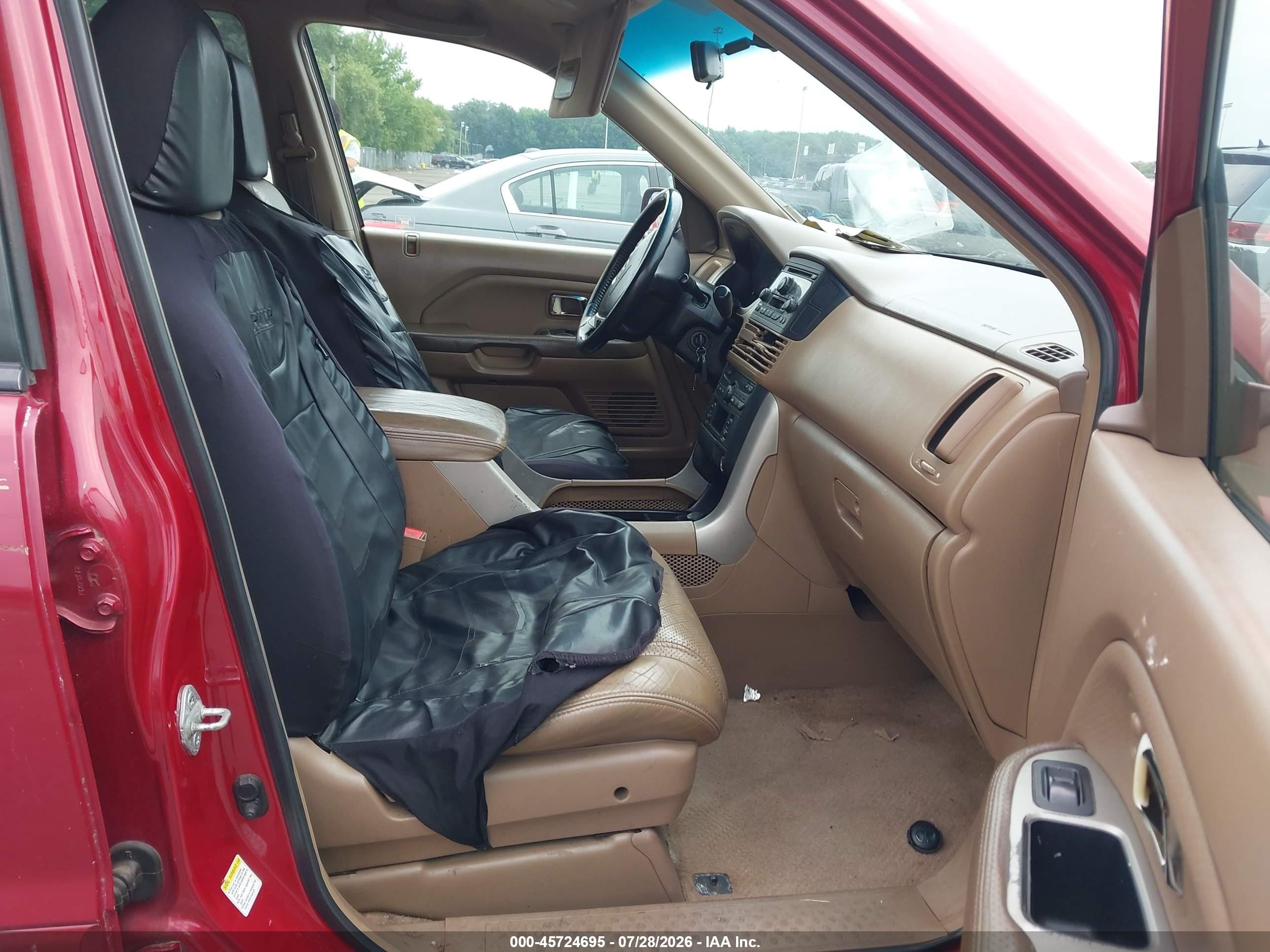 2004 Honda Pilot Ex-l Red vin: 2HKYF18564H518064