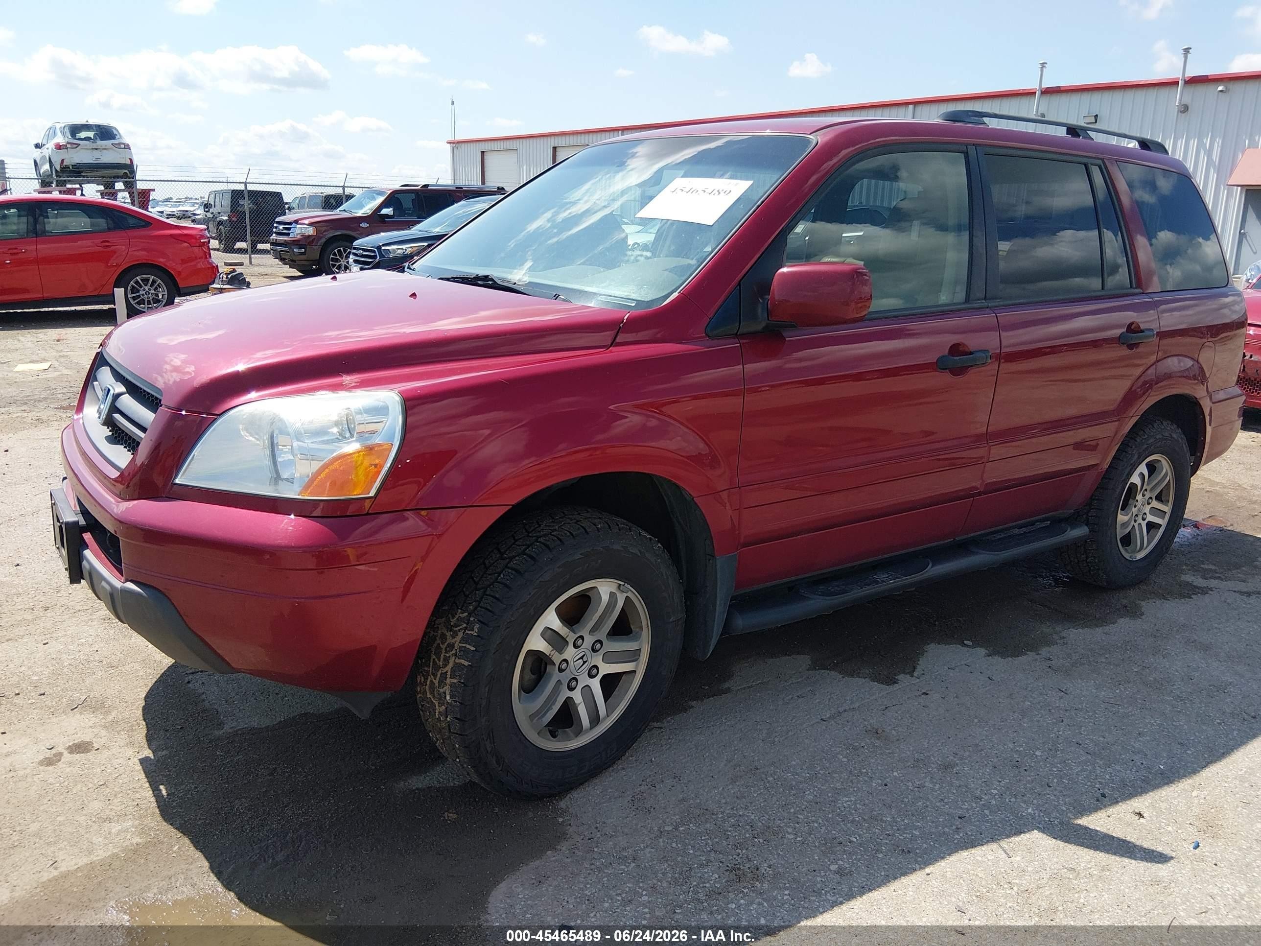 2004 Honda Pilot Ex-l Red vin: 2HKYF18564H521188