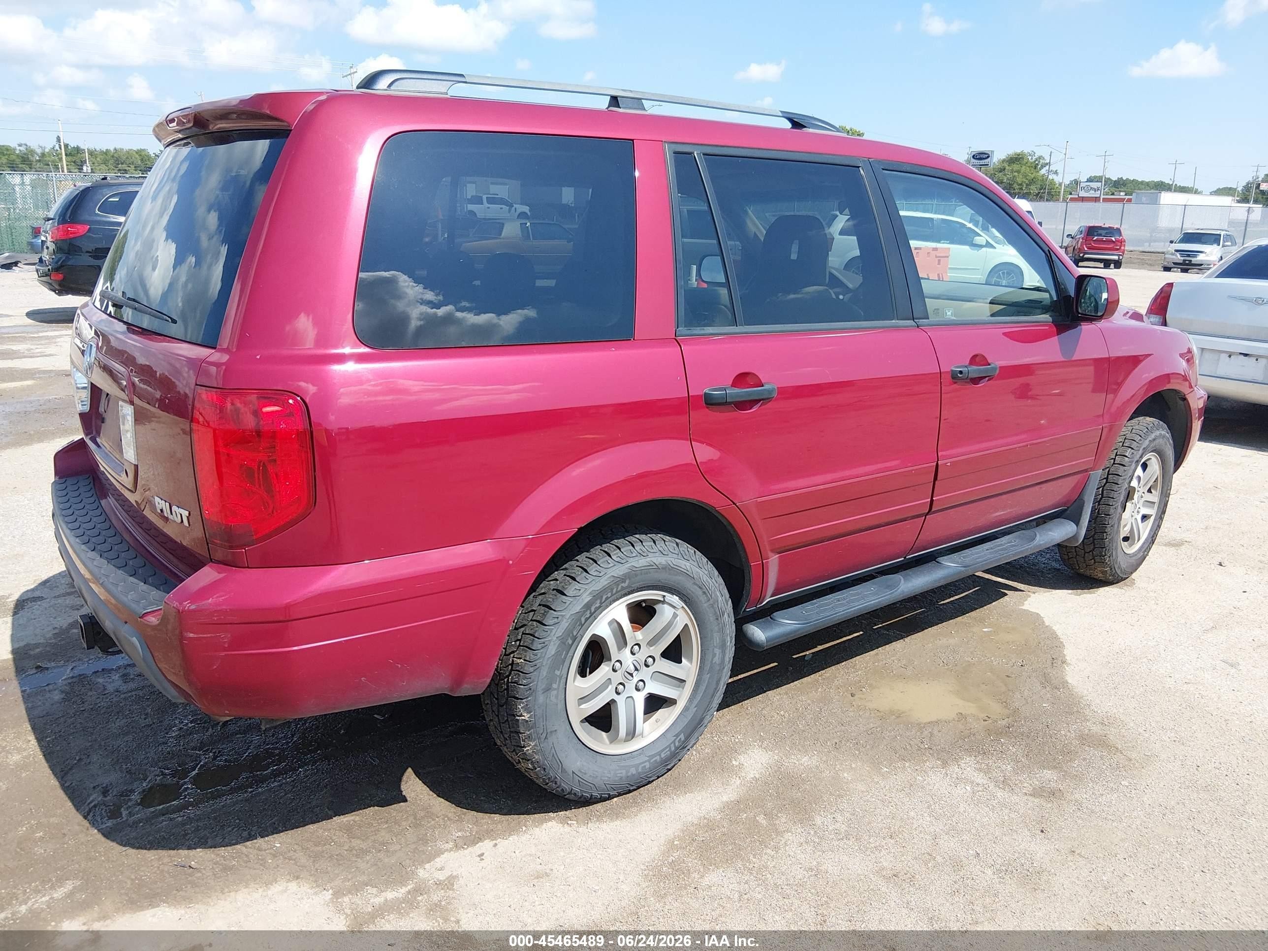 2004 Honda Pilot Ex-l Red vin: 2HKYF18564H521188