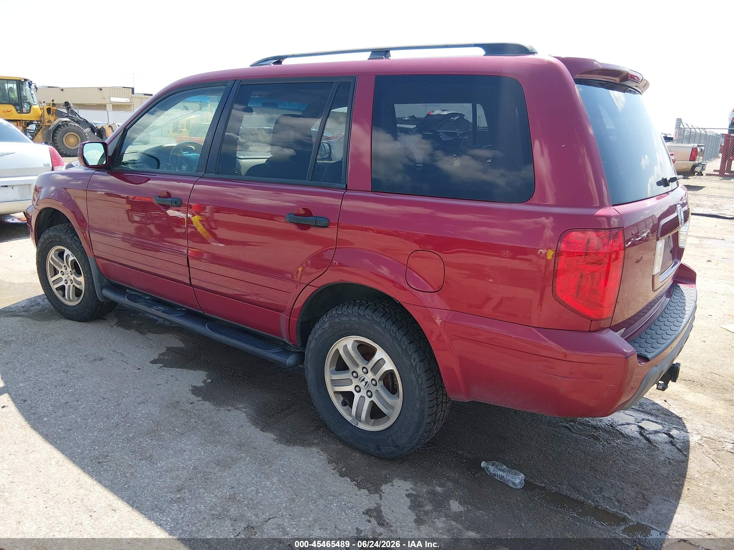 2004 Honda Pilot Ex-l Red vin: 2HKYF18564H521188