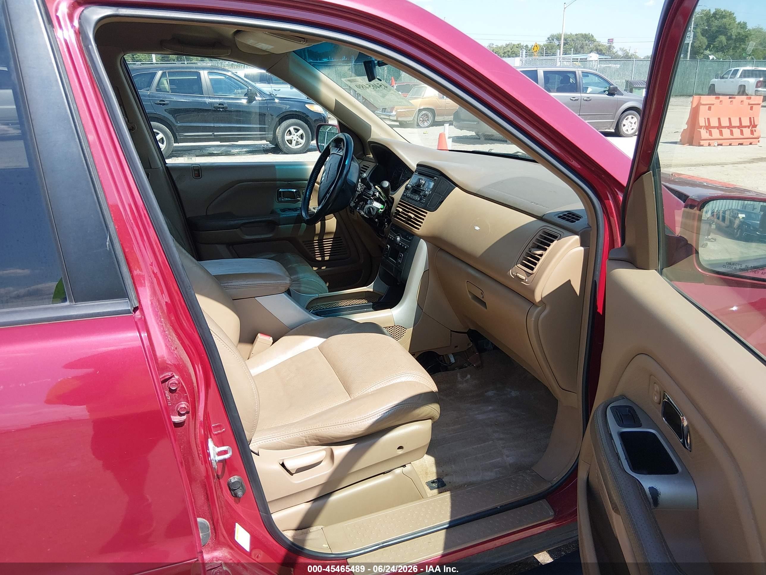 2004 Honda Pilot Ex-l Red vin: 2HKYF18564H521188
