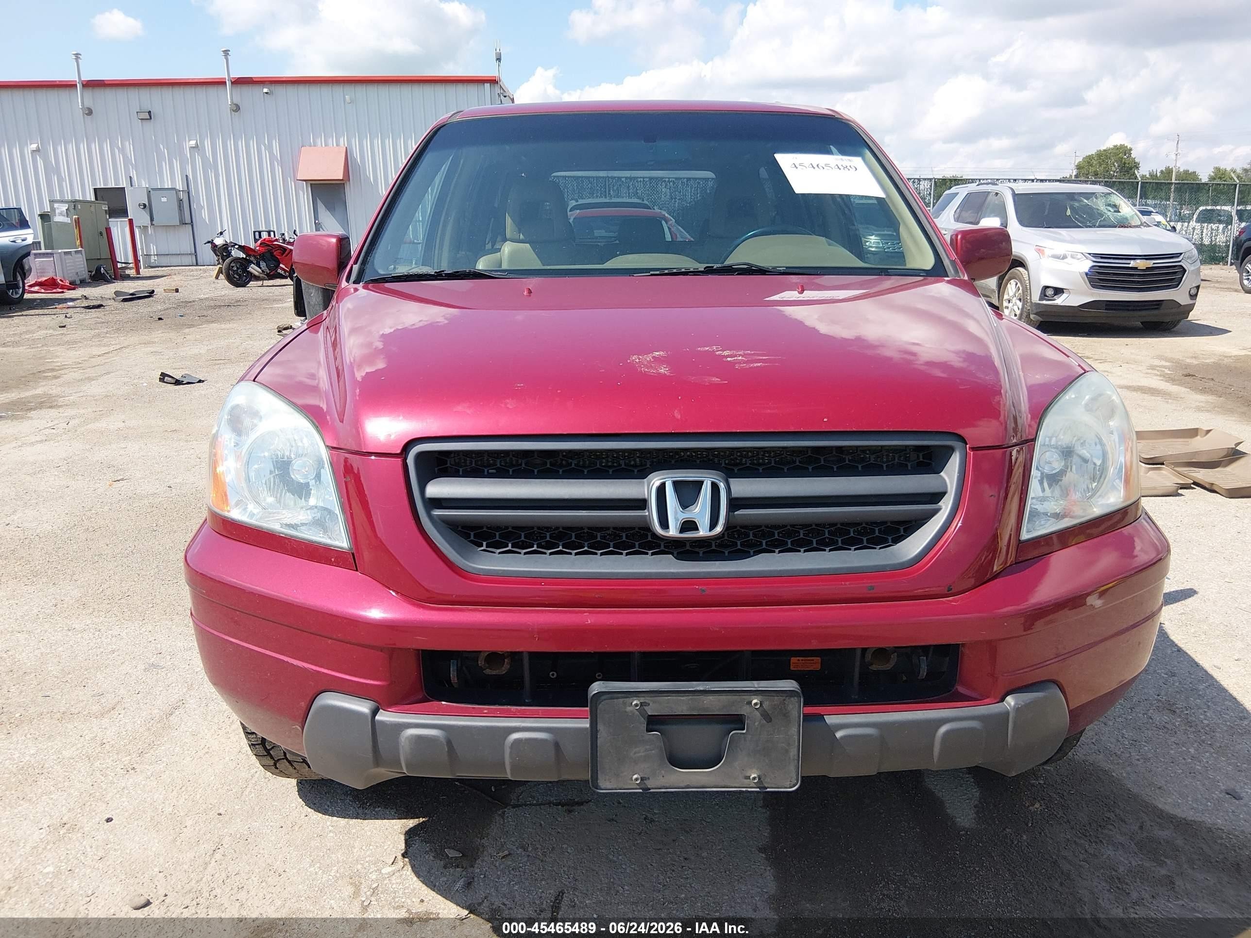 2004 Honda Pilot Ex-l Red vin: 2HKYF18564H521188
