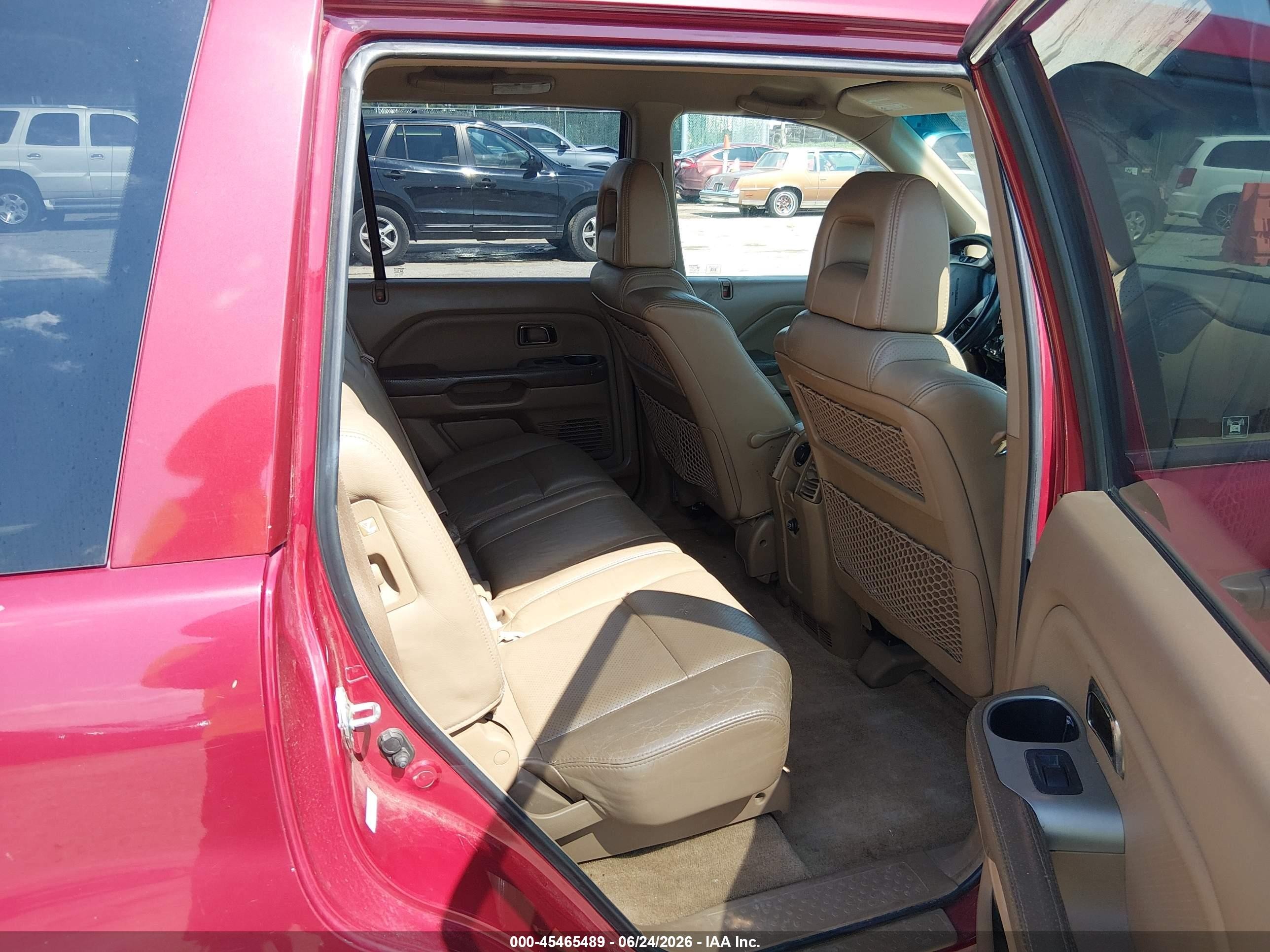 2004 Honda Pilot Ex-l Red vin: 2HKYF18564H521188