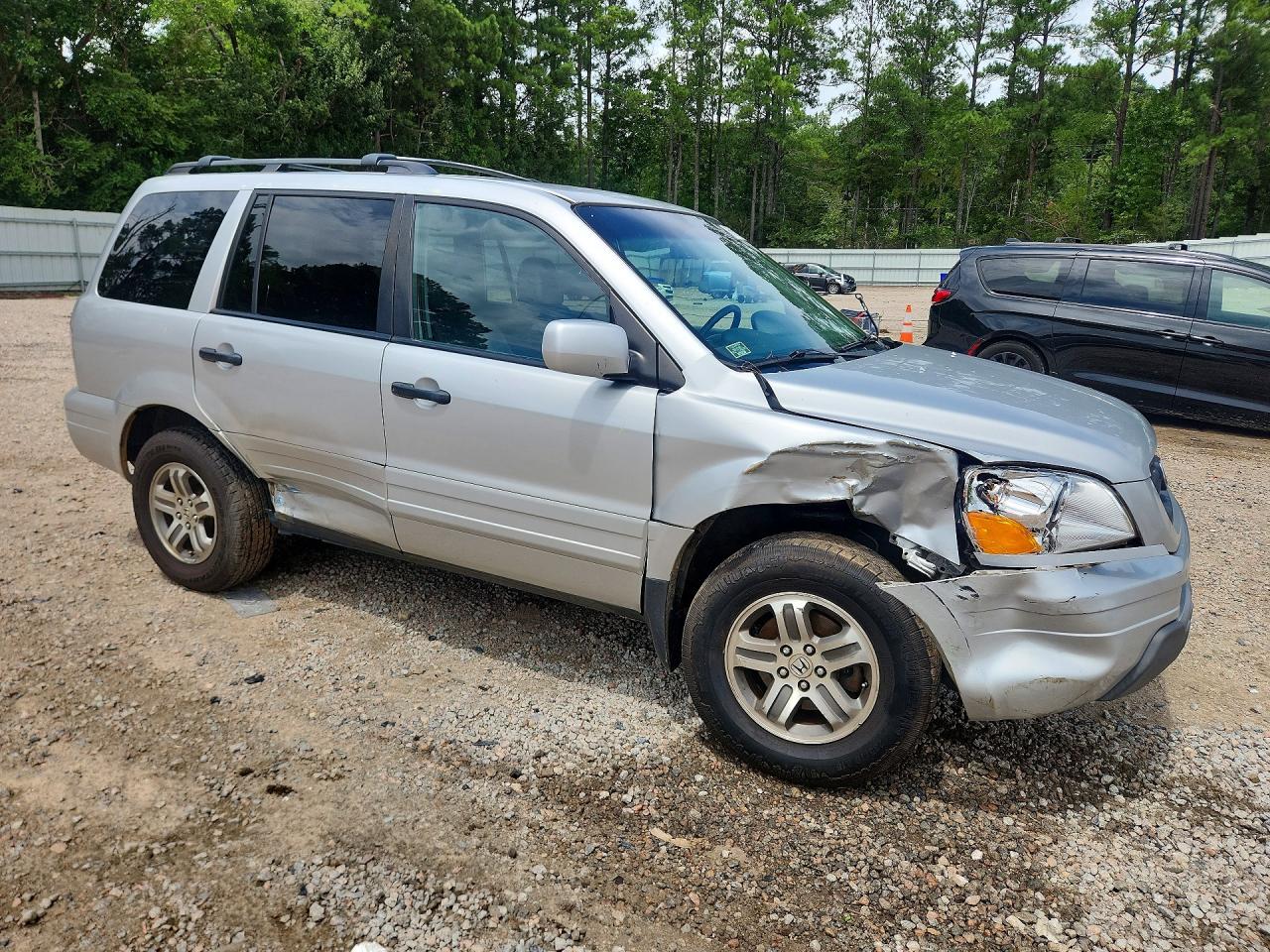 2004 Honda Pilot Exl Silver vin: 2HKYF18564H549024