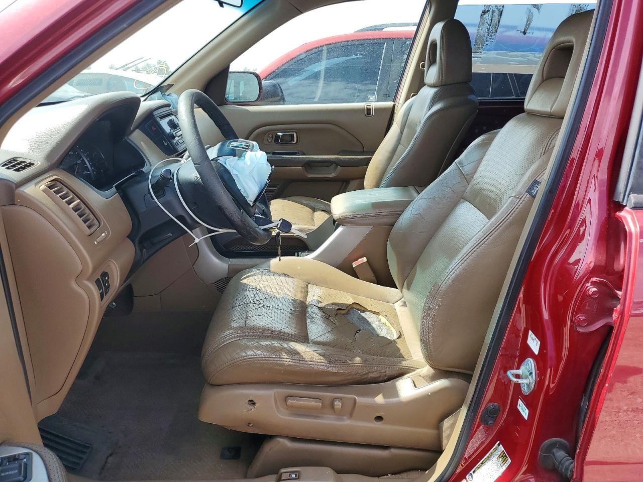 2004 Honda Pilot Exl Red vin: 2HKYF18564H606161