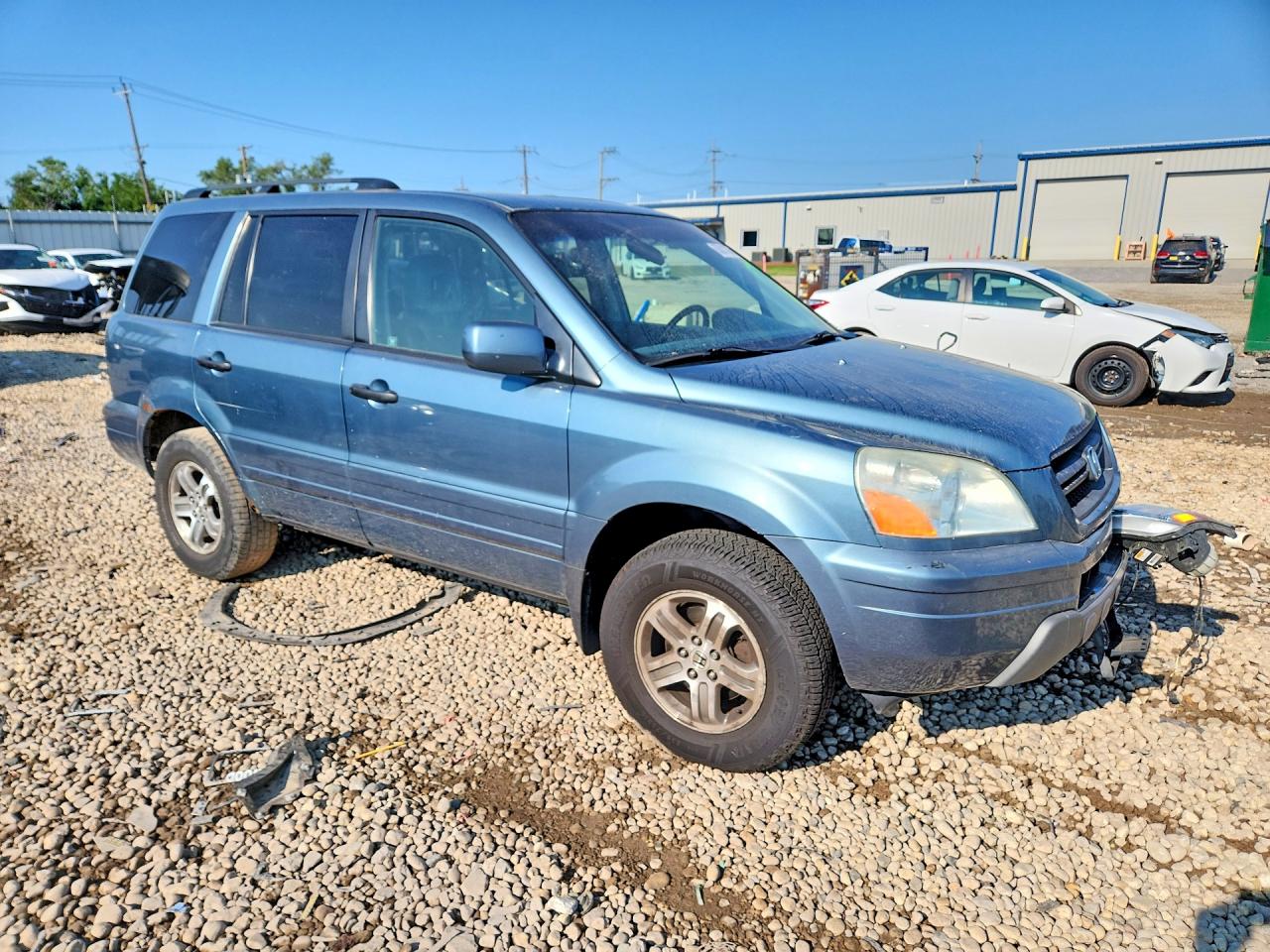 2005 Honda Pilot Exl Blue vin: 2HKYF18565H508023