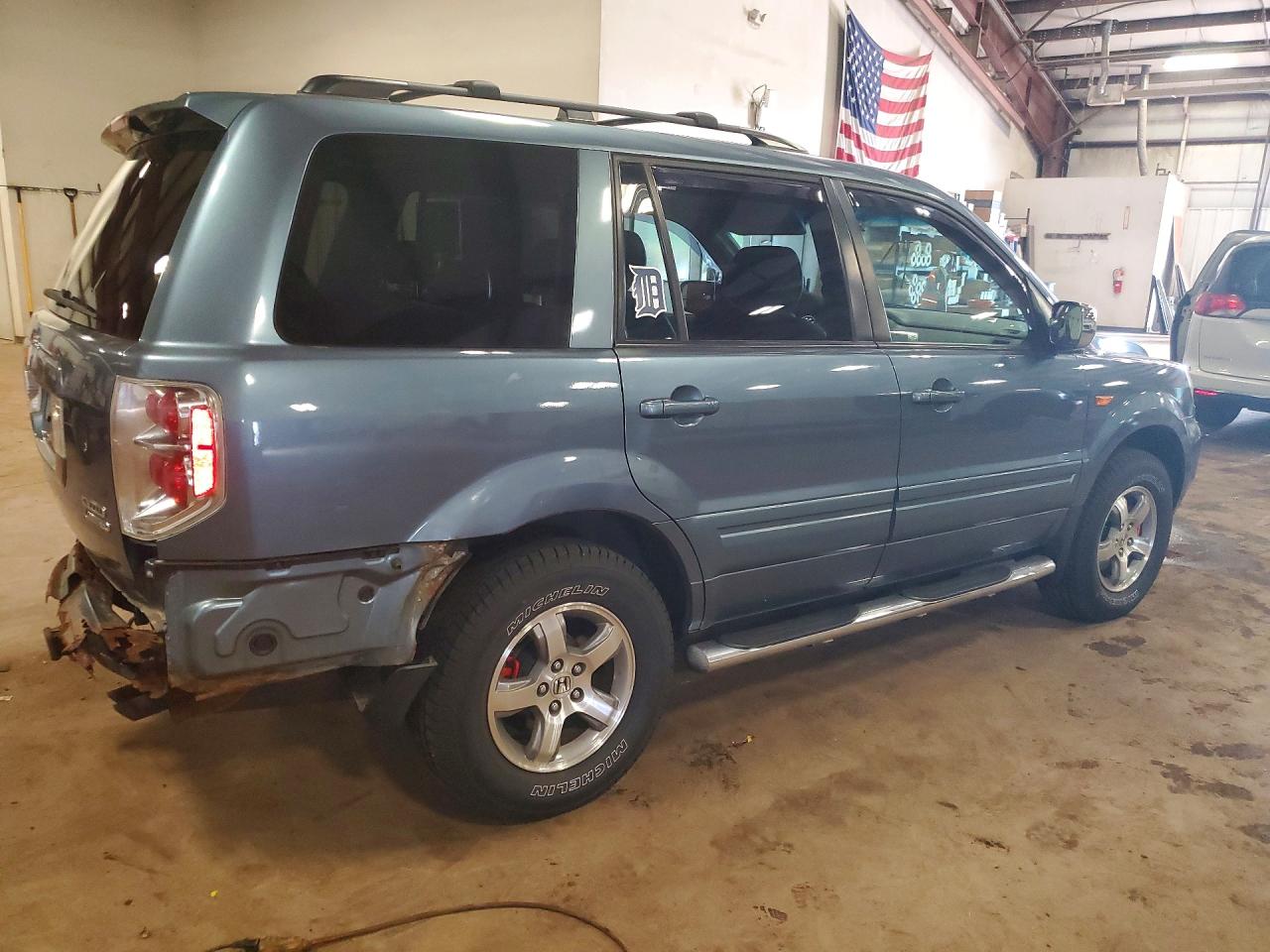 2006 Honda Pilot Ex Blue vin: 2HKYF18566H519427