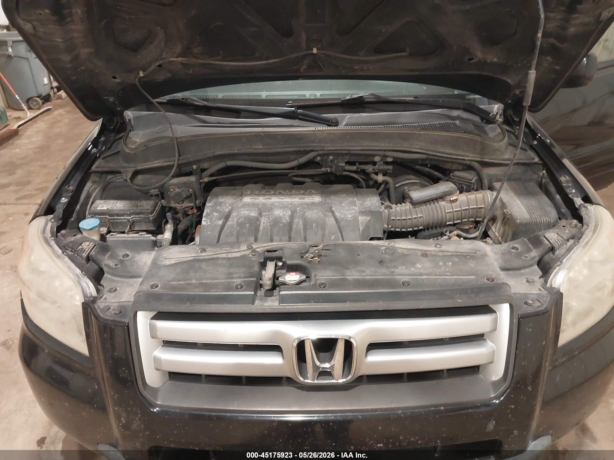 2006 Honda Pilot Ex-l Черный vin: 2HKYF18566H563637