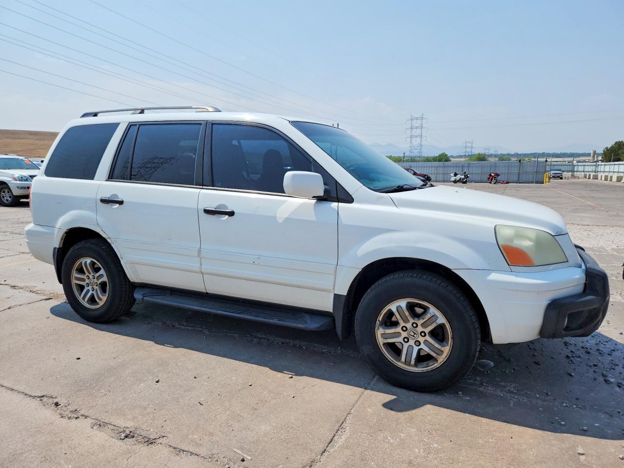 2003 Honda Pilot Exl White vin: 2HKYF18573H528665
