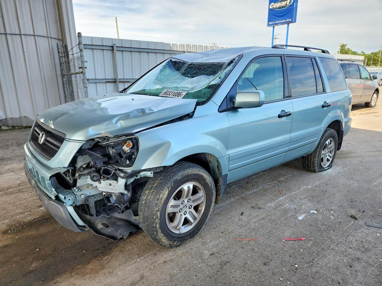 2003 Honda Pilot Exl Синий vin: 2HKYF18573H559821