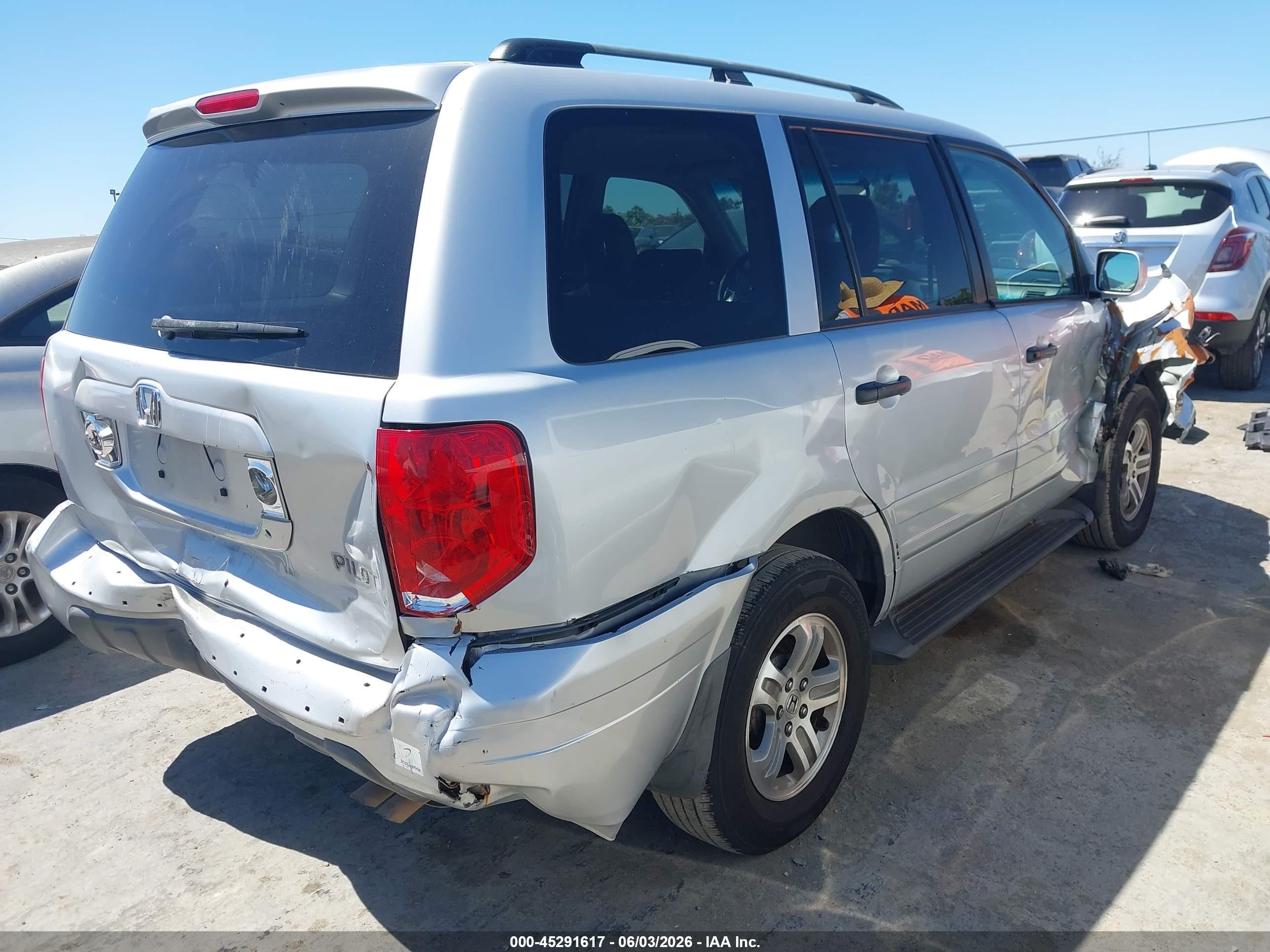 2003 Honda Pilot Ex-l Silver vin: 2HKYF18573H605924
