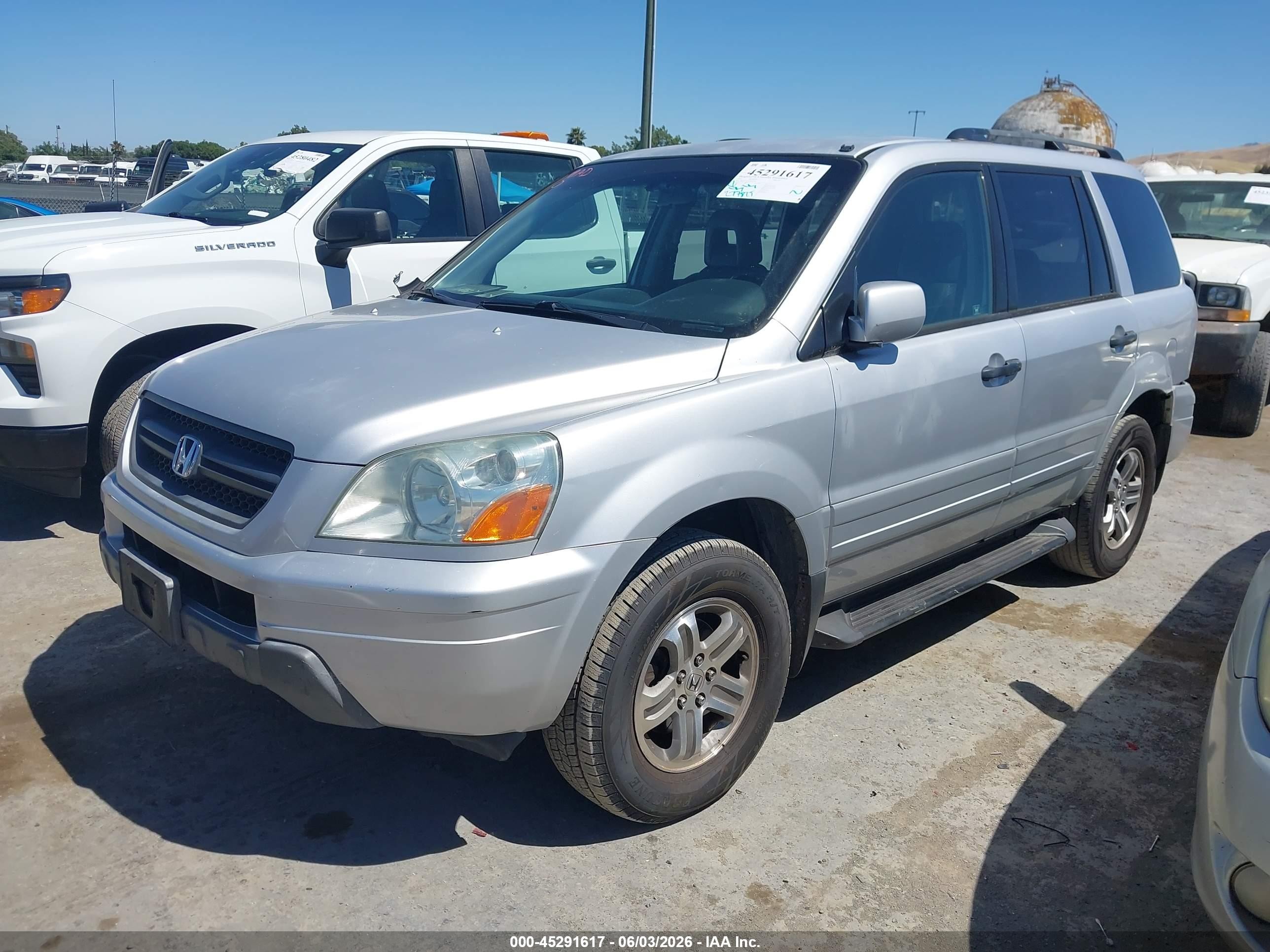 2003 Honda Pilot Ex-l Silver vin: 2HKYF18573H605924