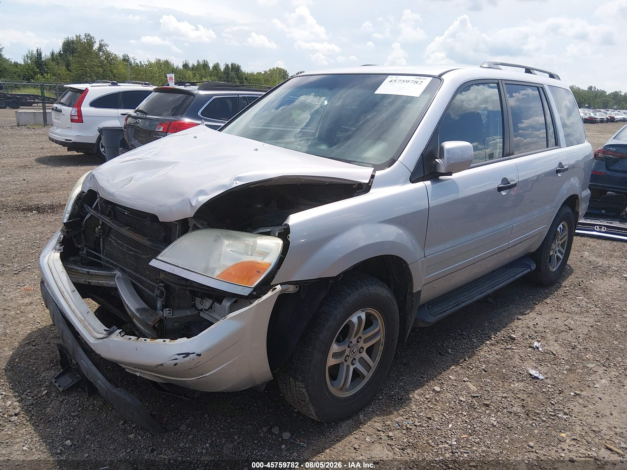2004 Honda Pilot Ex-l Серебряный vin: 2HKYF18574H529834