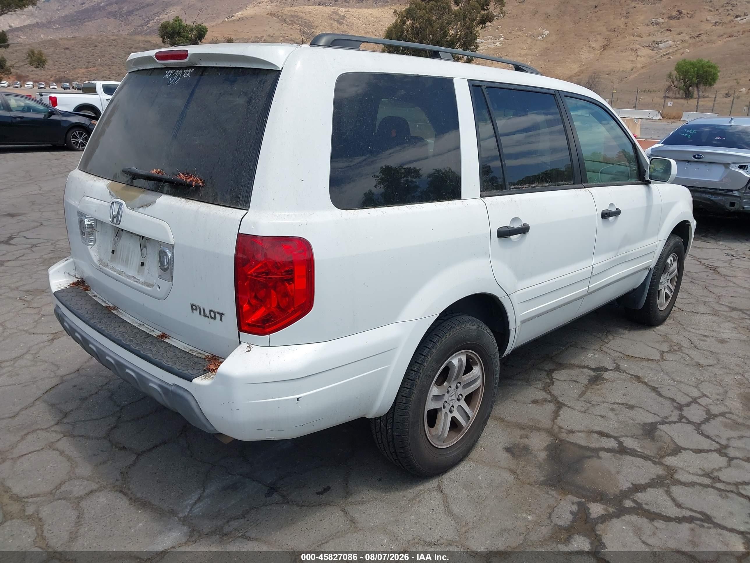 2004 Honda Pilot Ex-l White vin: 2HKYF18574H589886