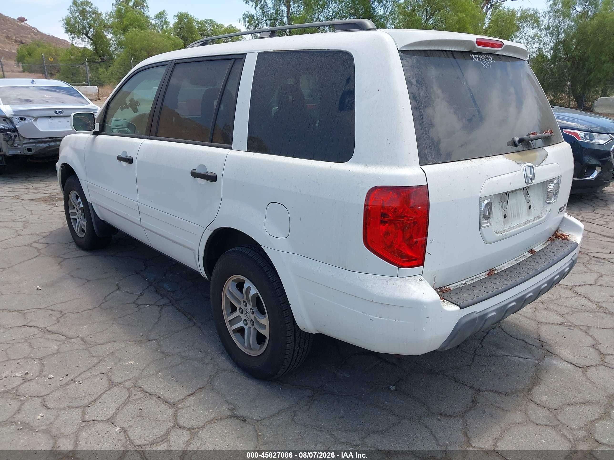 2004 Honda Pilot Ex-l White vin: 2HKYF18574H589886