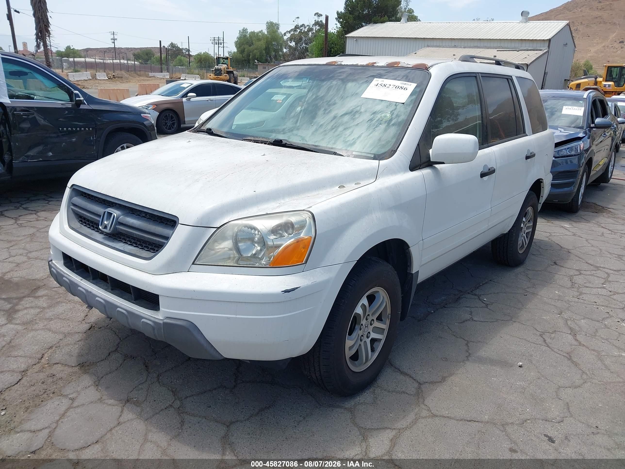 2004 Honda Pilot Ex-l White vin: 2HKYF18574H589886