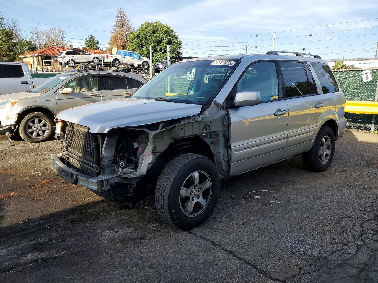 2006 Honda Pilot Ex Silver vin: 2HKYF18576H500689