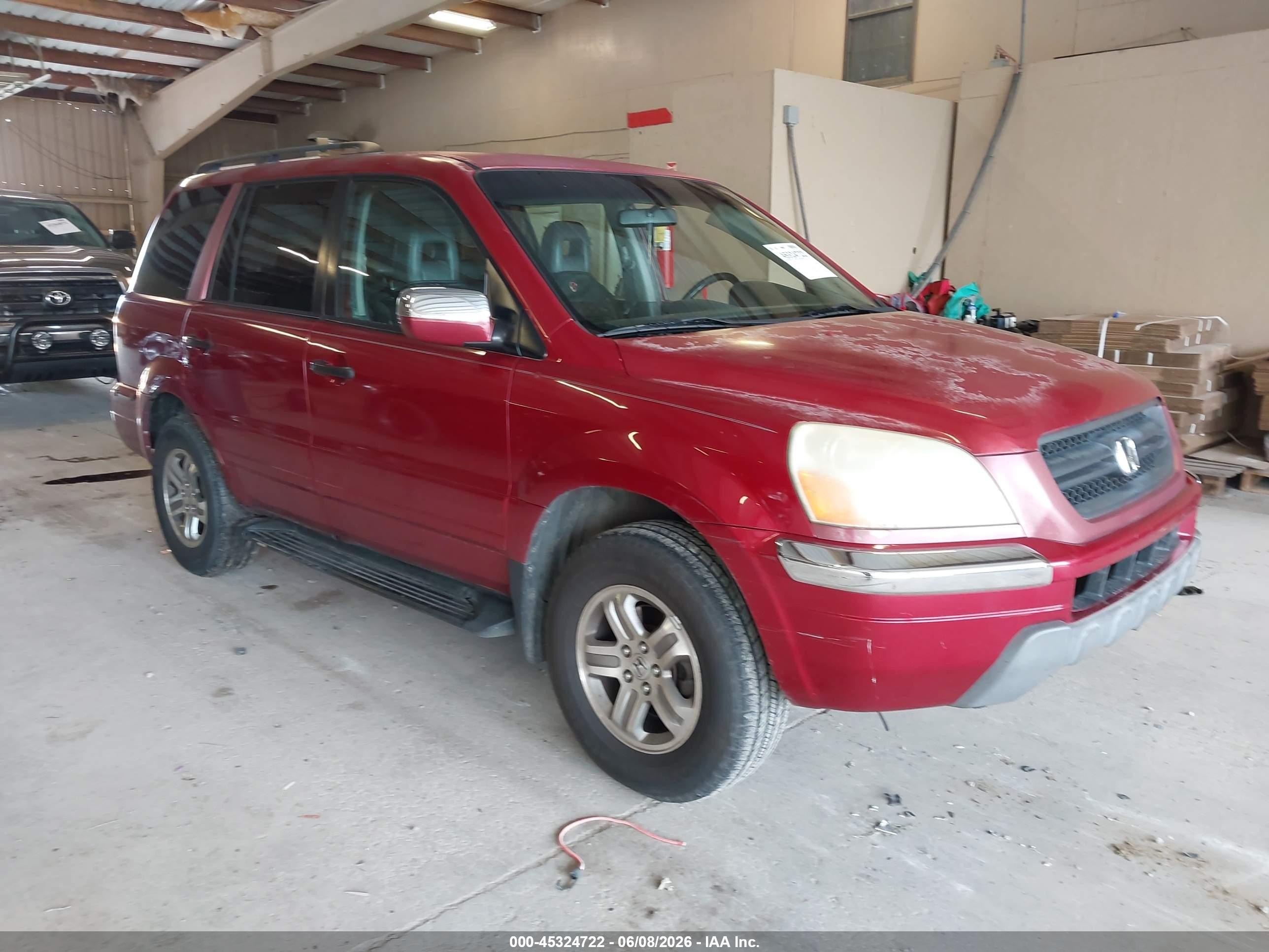 2003 Honda Pilot Ex-l Red vin: 2HKYF18583H510868