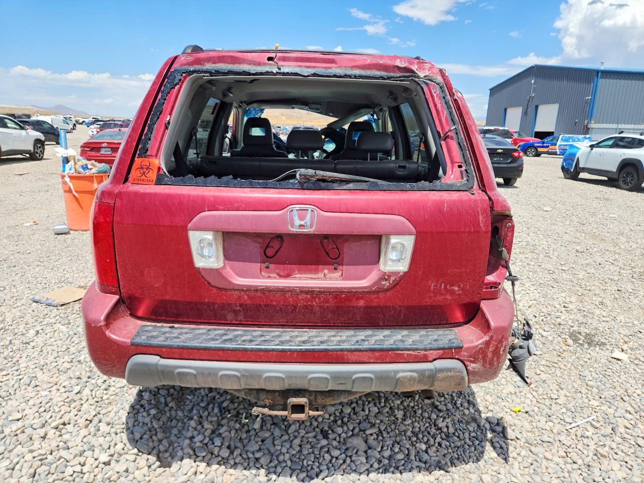 2003 Honda Pilot Exl Red vin: 2HKYF18583H563487