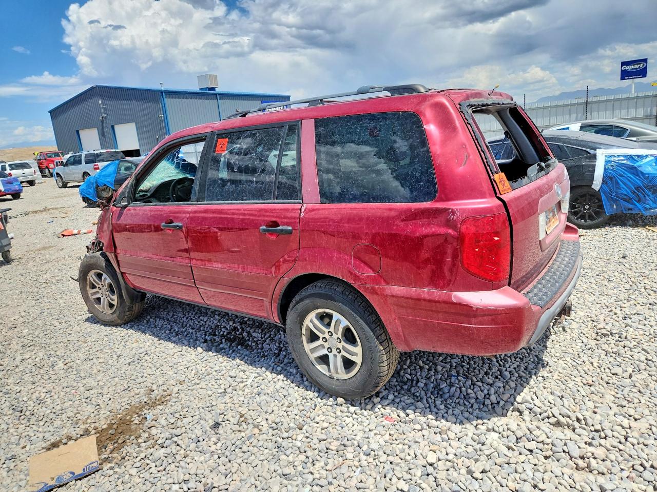 2003 Honda Pilot Exl Red vin: 2HKYF18583H563487
