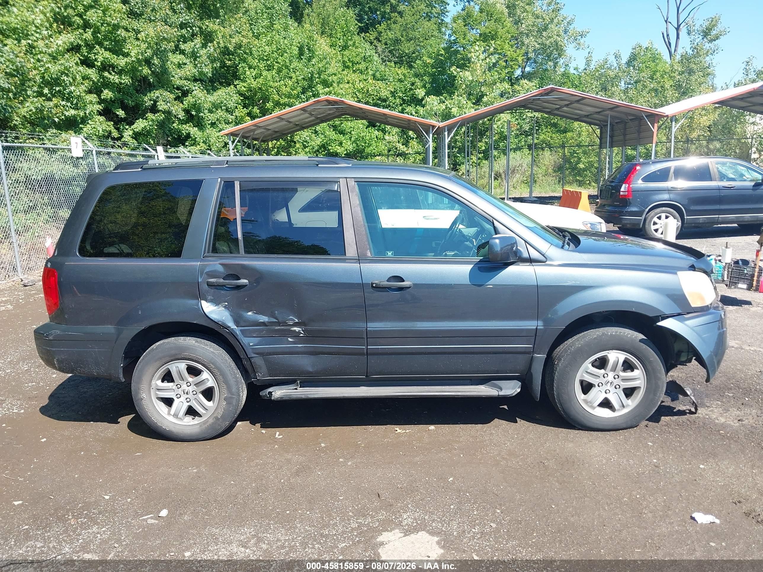 2003 Honda Pilot Ex-l Gray vin: 2HKYF18583H601459