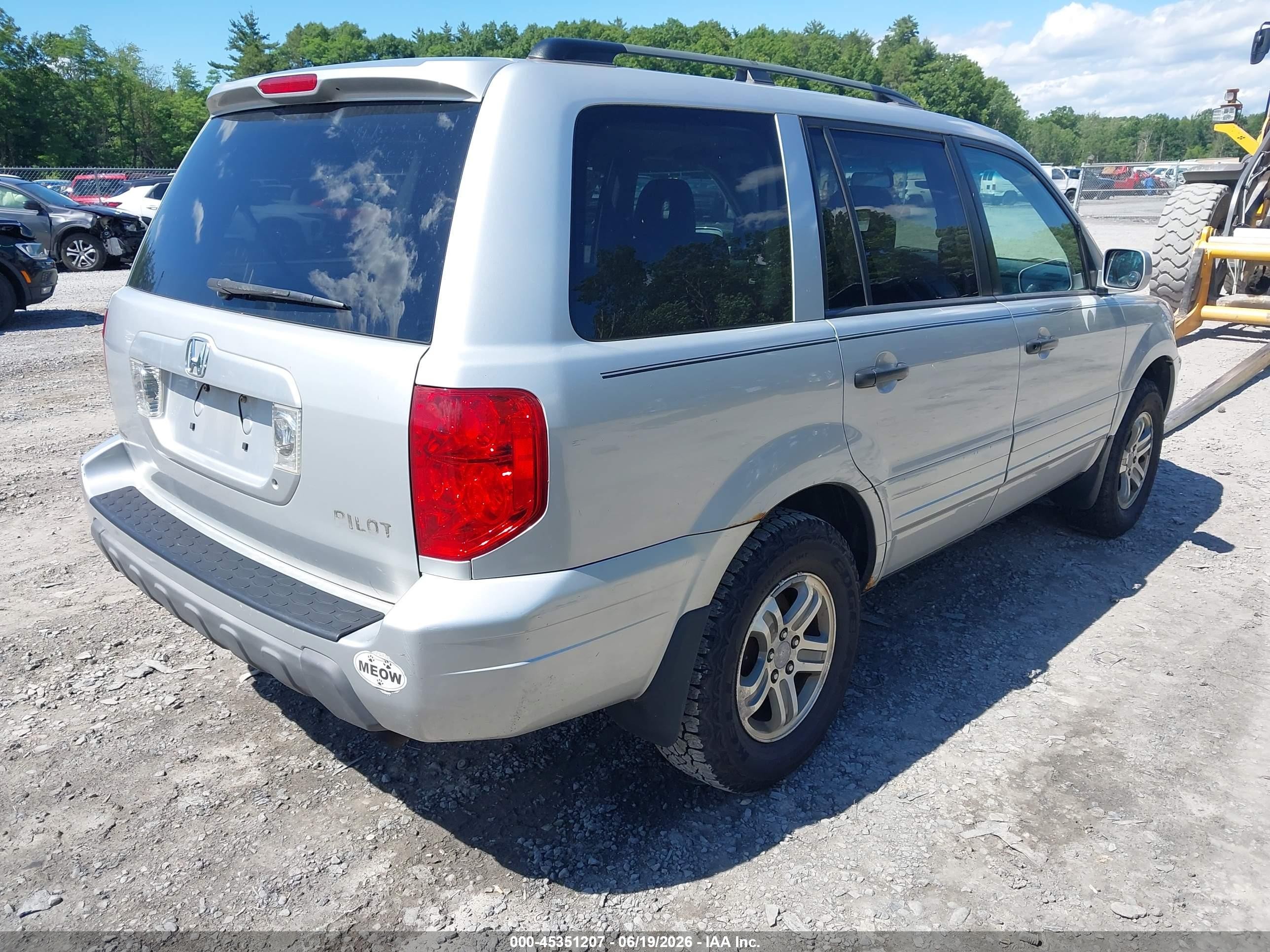 2003 Honda Pilot Ex-l Silver vin: 2HKYF18583H602305