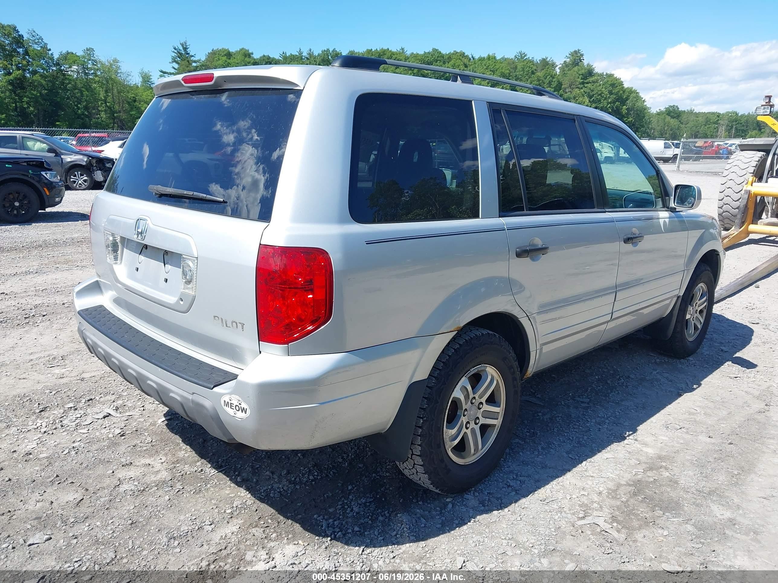 2003 Honda Pilot Ex-l Silver vin: 2HKYF18583H602305