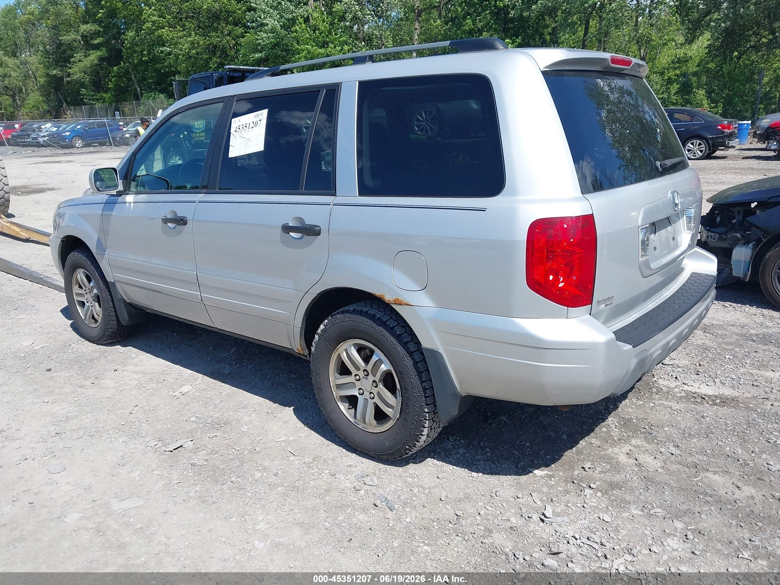 2003 Honda Pilot Ex-l Silver vin: 2HKYF18583H602305