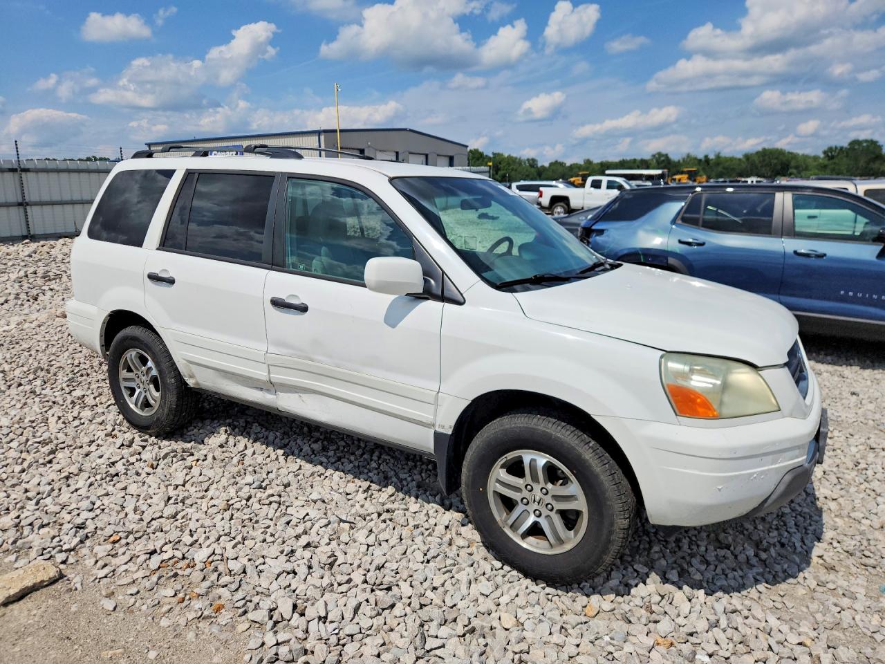 2003 Honda Pilot Exl White vin: 2HKYF18583H616589