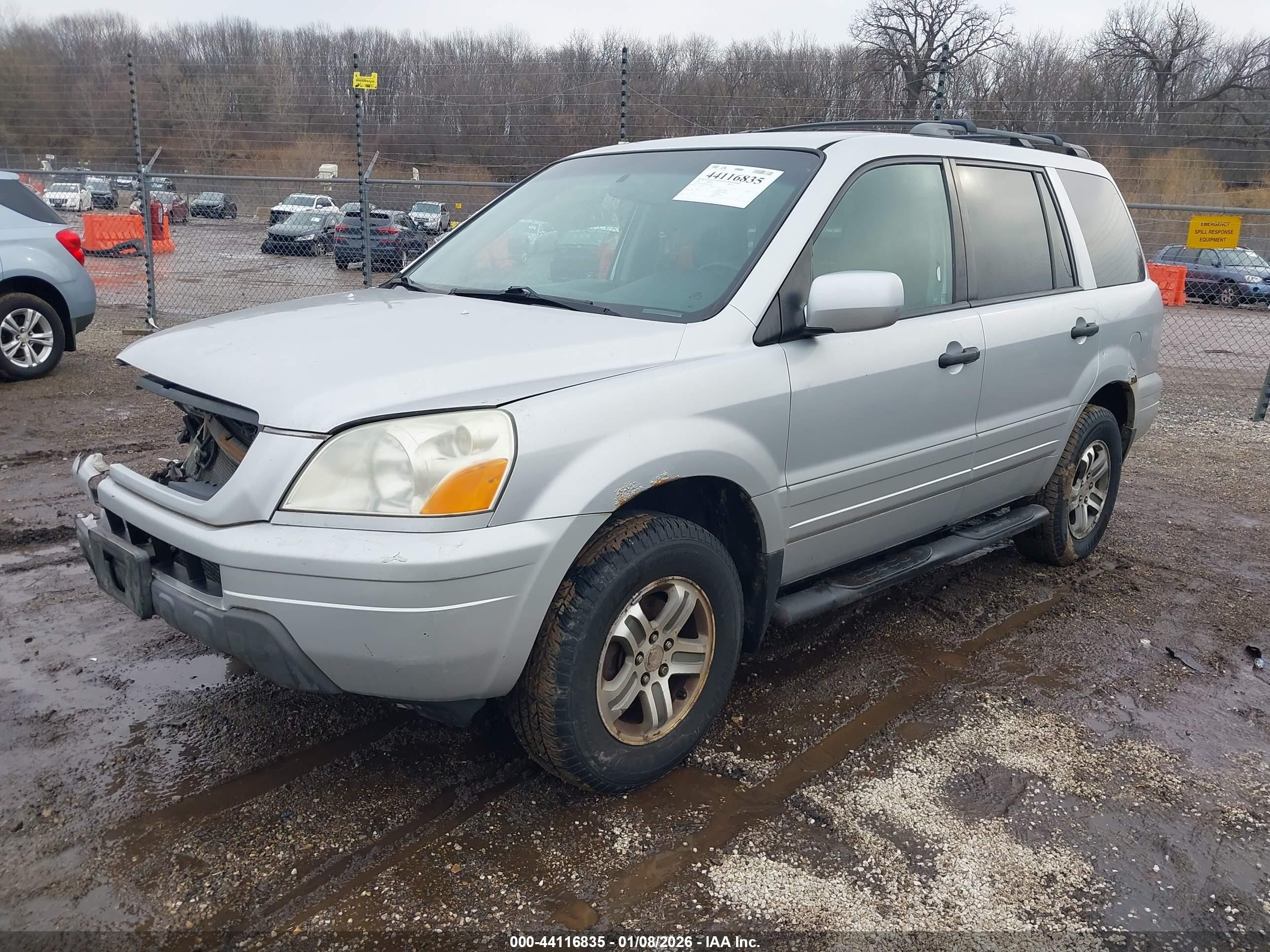 2004 Honda Pilot Ex-l Silver vin: 2HKYF18584H613239