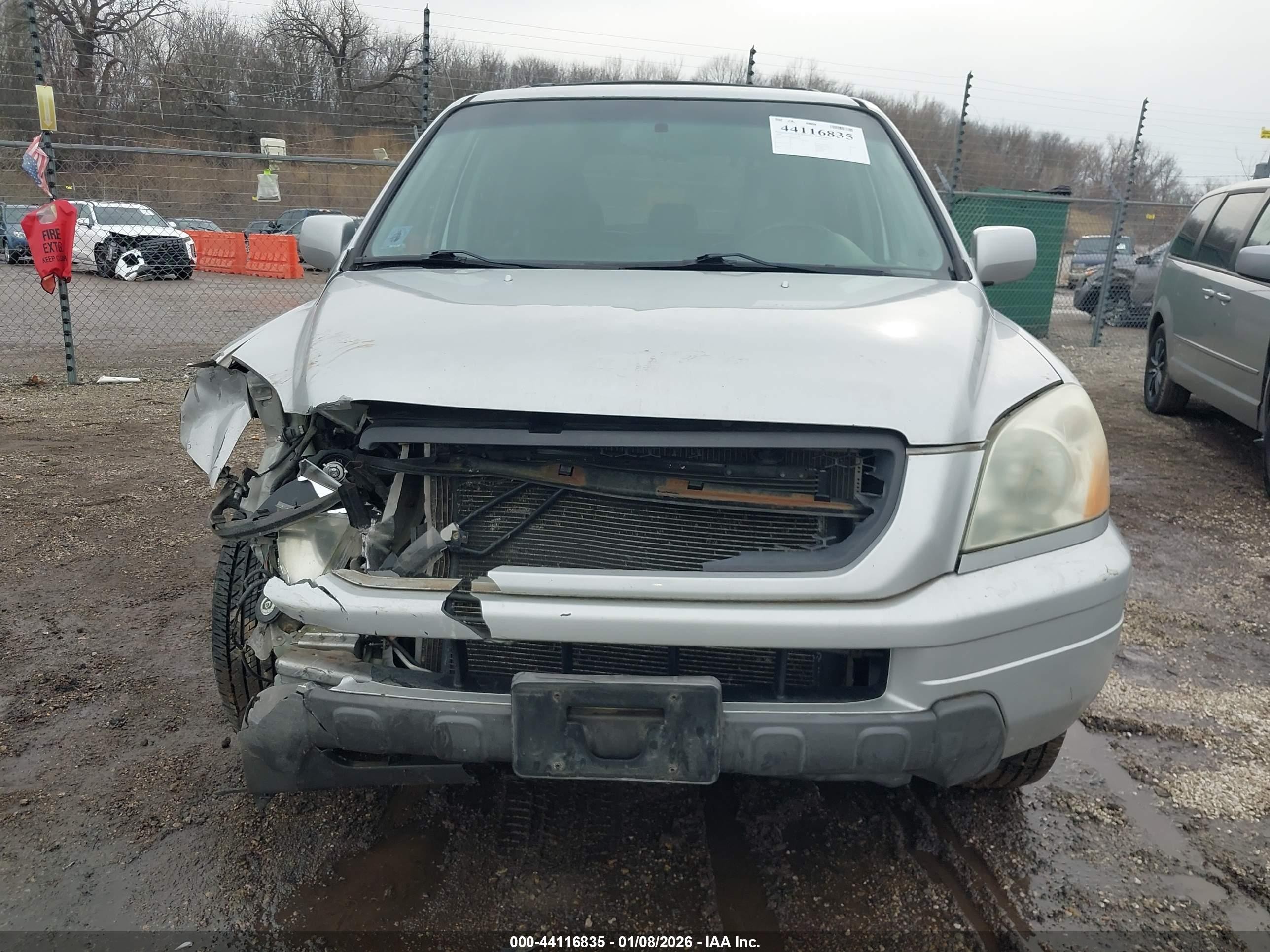 2004 Honda Pilot Ex-l Silver vin: 2HKYF18584H613239