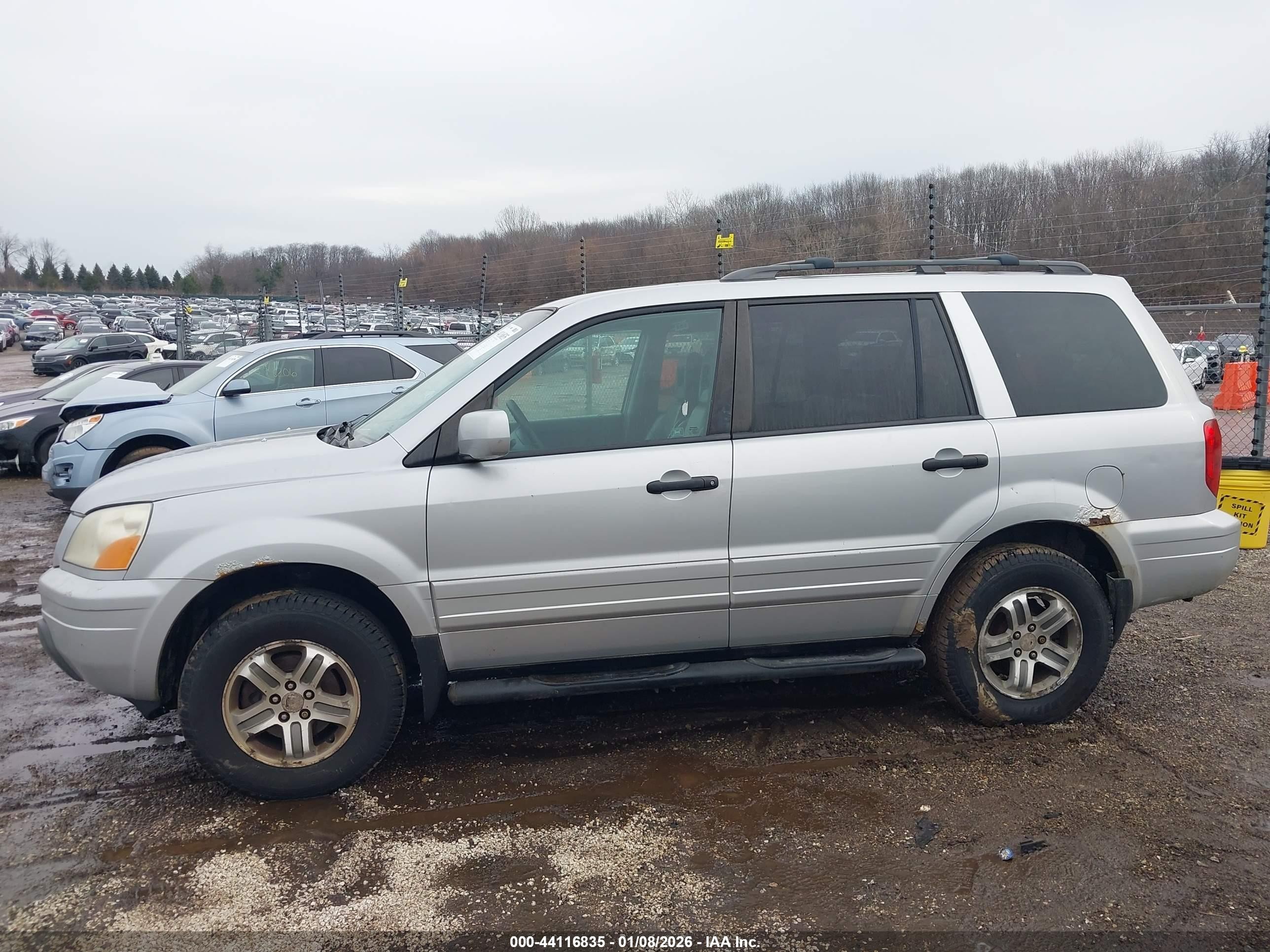 2004 Honda Pilot Ex-l Silver vin: 2HKYF18584H613239