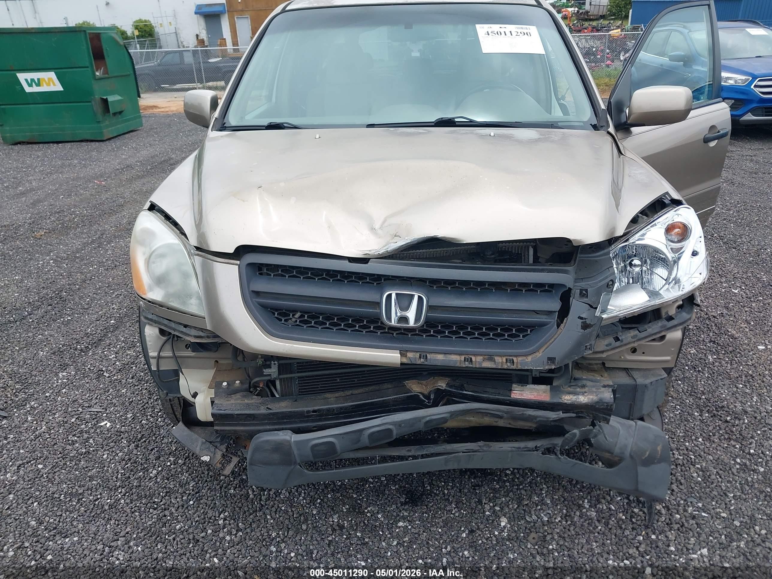 2005 Honda Pilot Ex-l Beige vin: 2HKYF18585H504362