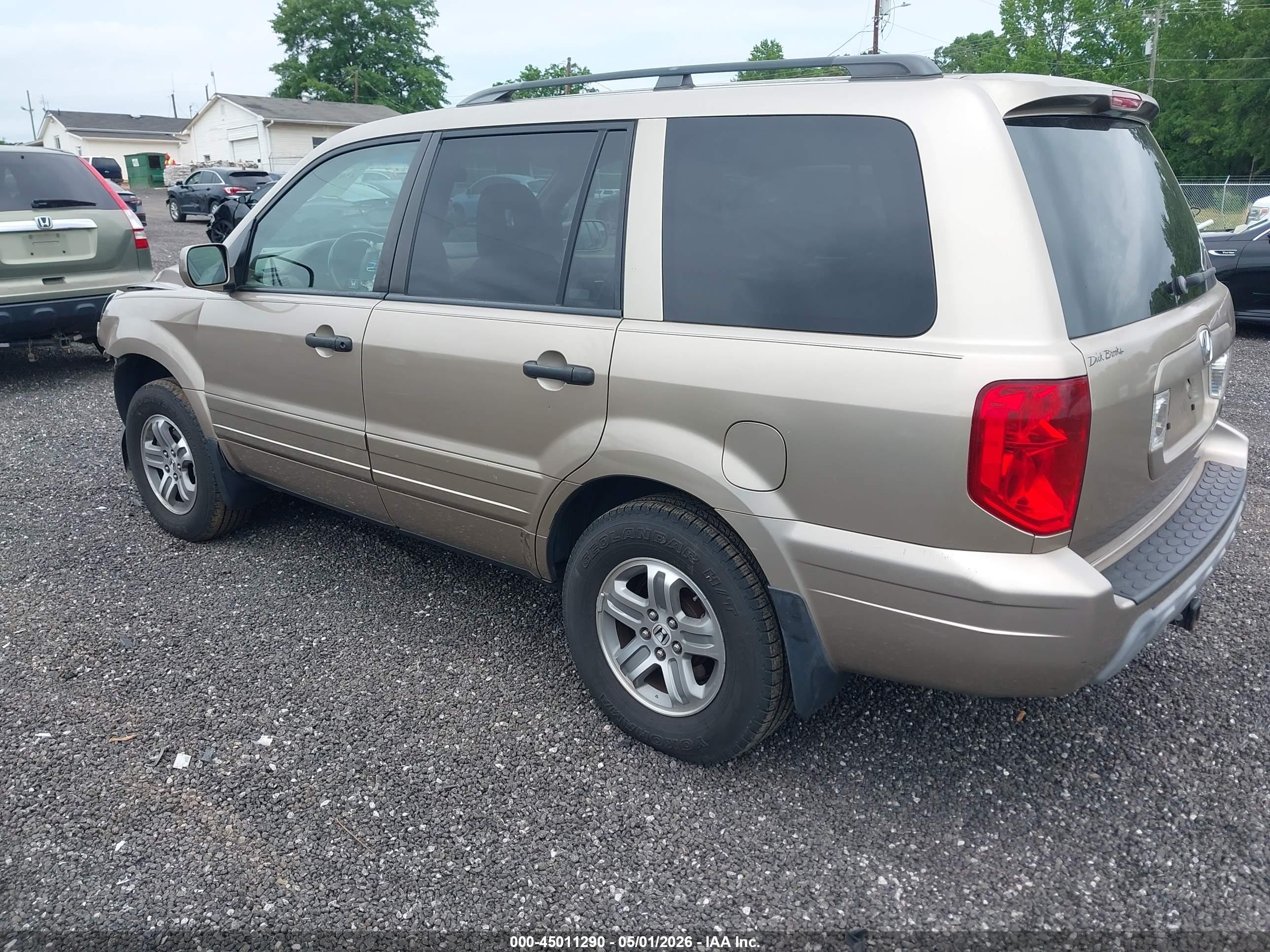 2005 Honda Pilot Ex-l Beige vin: 2HKYF18585H504362