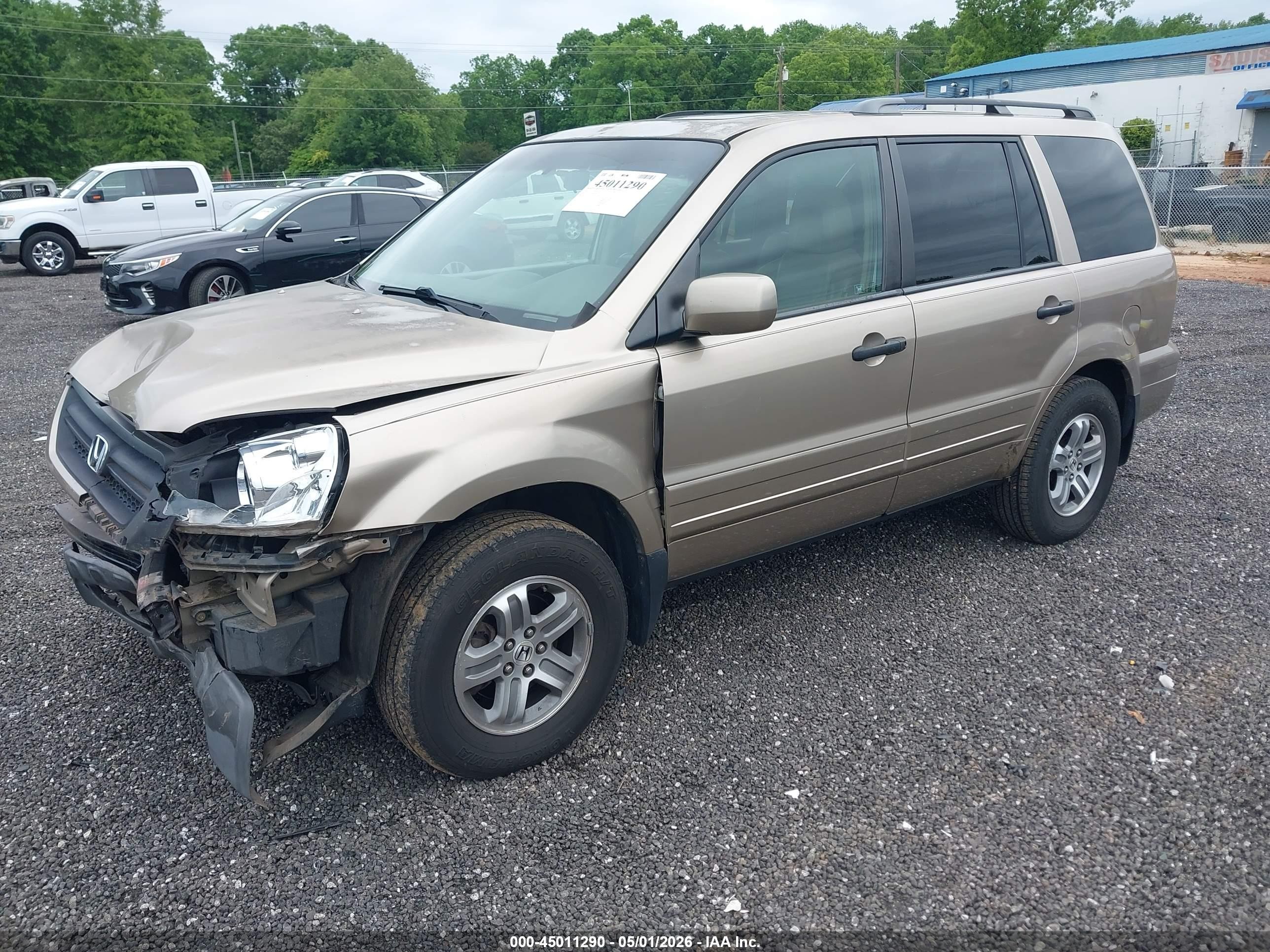 2005 Honda Pilot Ex-l Beige vin: 2HKYF18585H504362