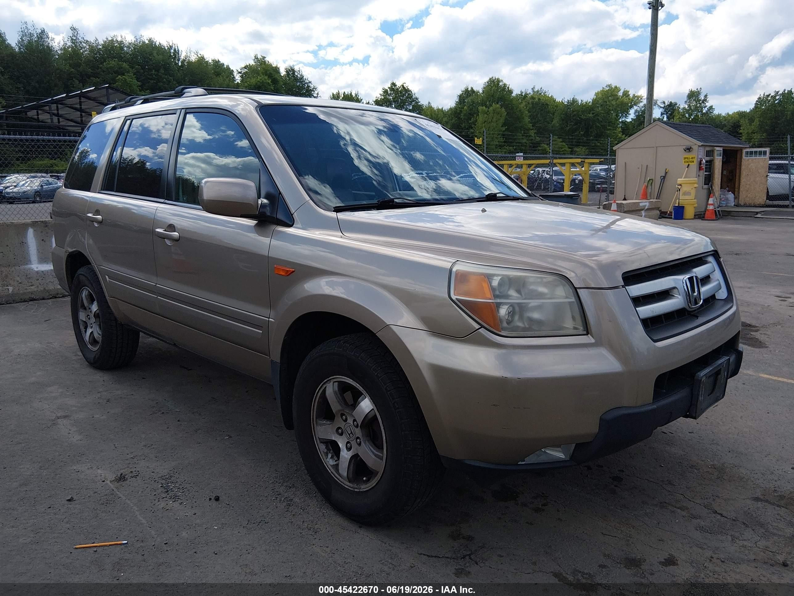 2007 Honda Pilot Ex-l Бежевый vin: 2HKYF18587H506972
