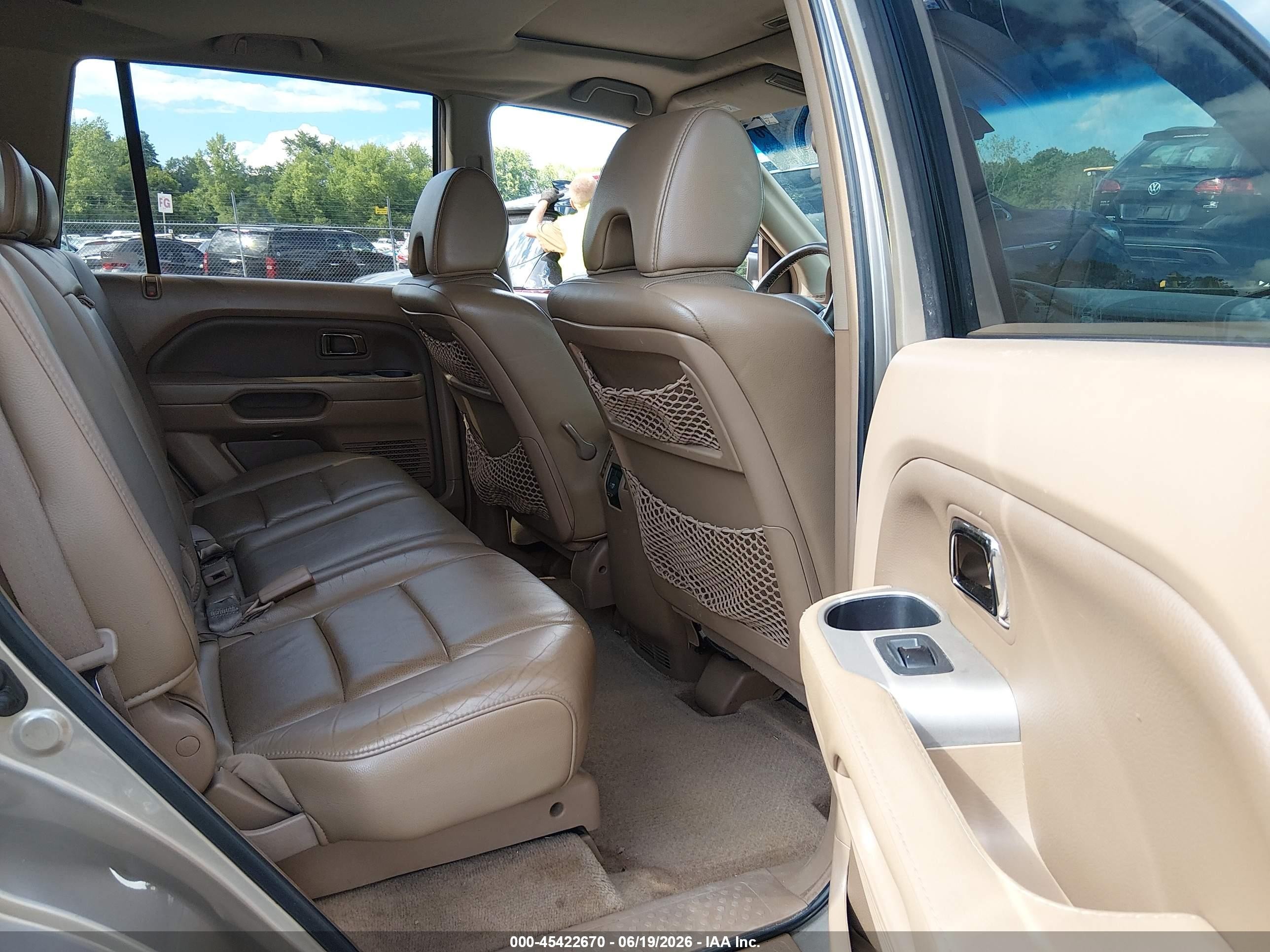 2007 Honda Pilot Ex-l Бежевый vin: 2HKYF18587H506972
