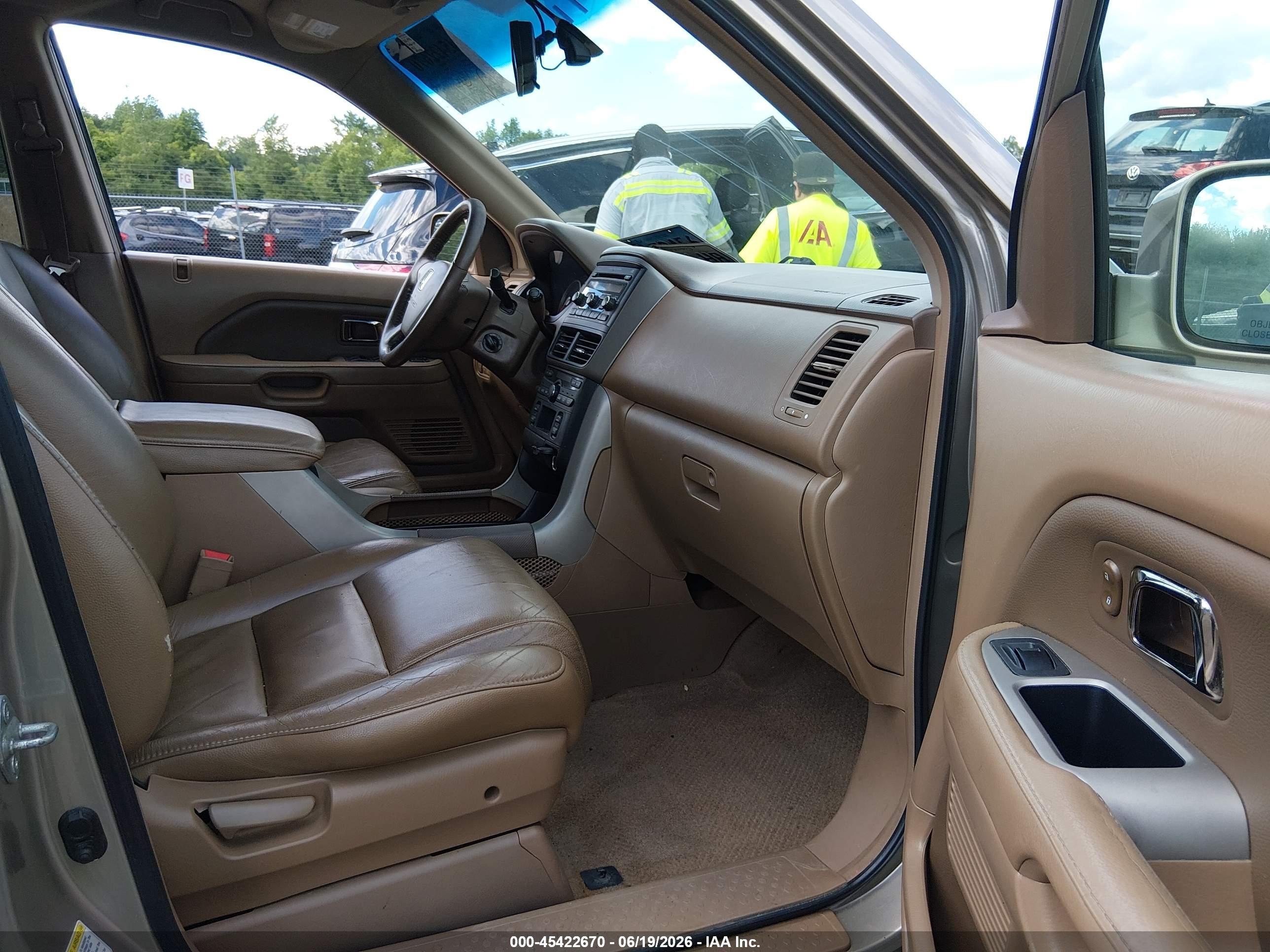 2007 Honda Pilot Ex-l Бежевый vin: 2HKYF18587H506972
